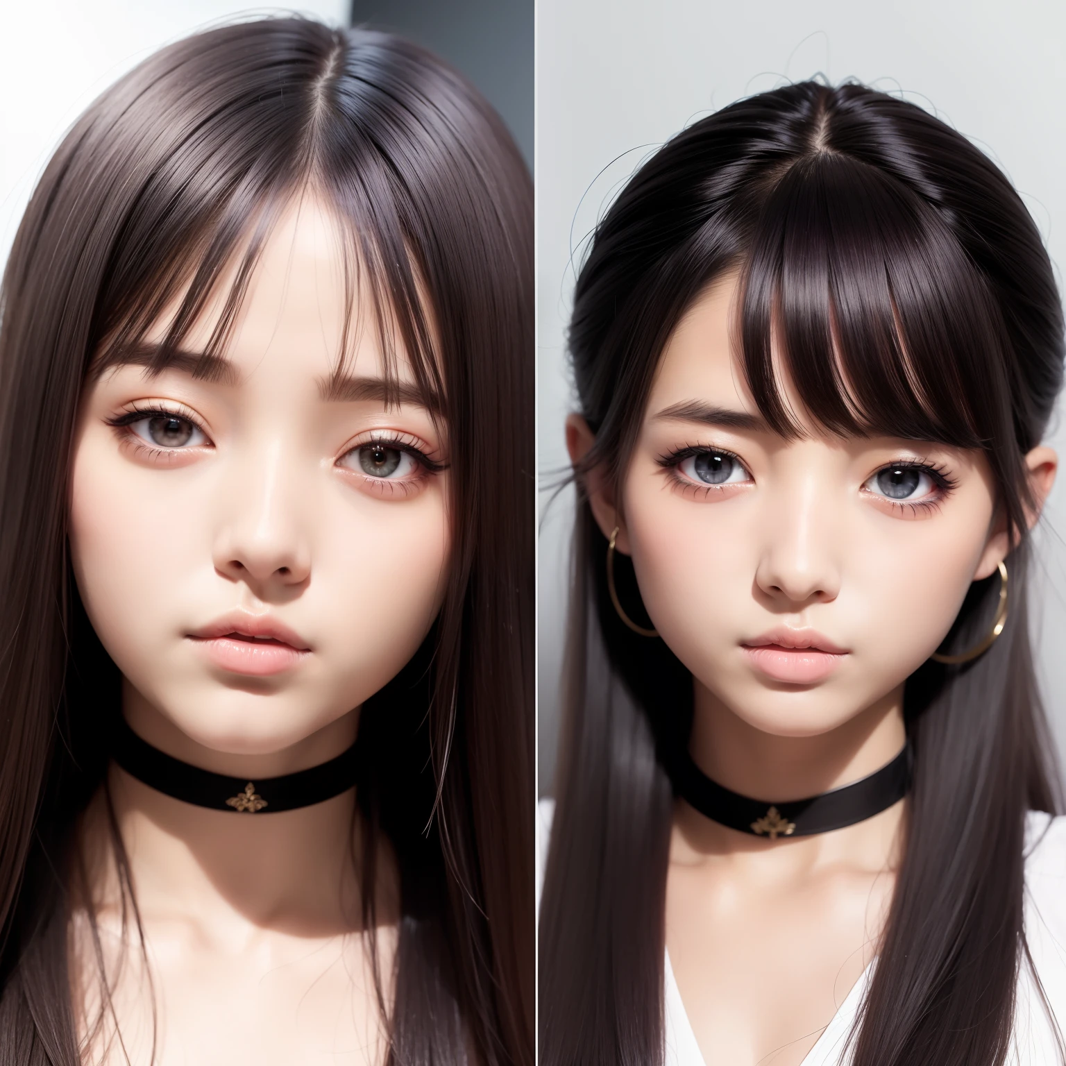 Beautuful Women、Double eyelids、poneyTail、A dark-haired、Standing、Photorealsitic、high-detail、8k