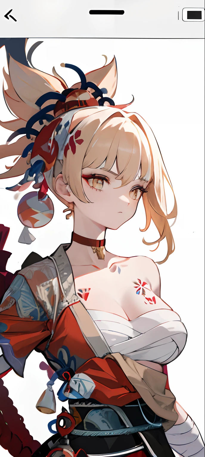 A woman in samurai armor,The neck and waist are hairy, Put on the devil's helmet, Dusty detail ornaments, Tired of fighting, Male Warrior, Armor, Epic, face scar, dnd character portrait, Intricate, 8K resolution, Dynamic lighting, ultra - detailed, Unreal 5, voluminetric lighting, Alphonse Mucha, Pre-Raphaelite, Detailed background, mandalas, Detailed face, Detailed eyes, neon eyes