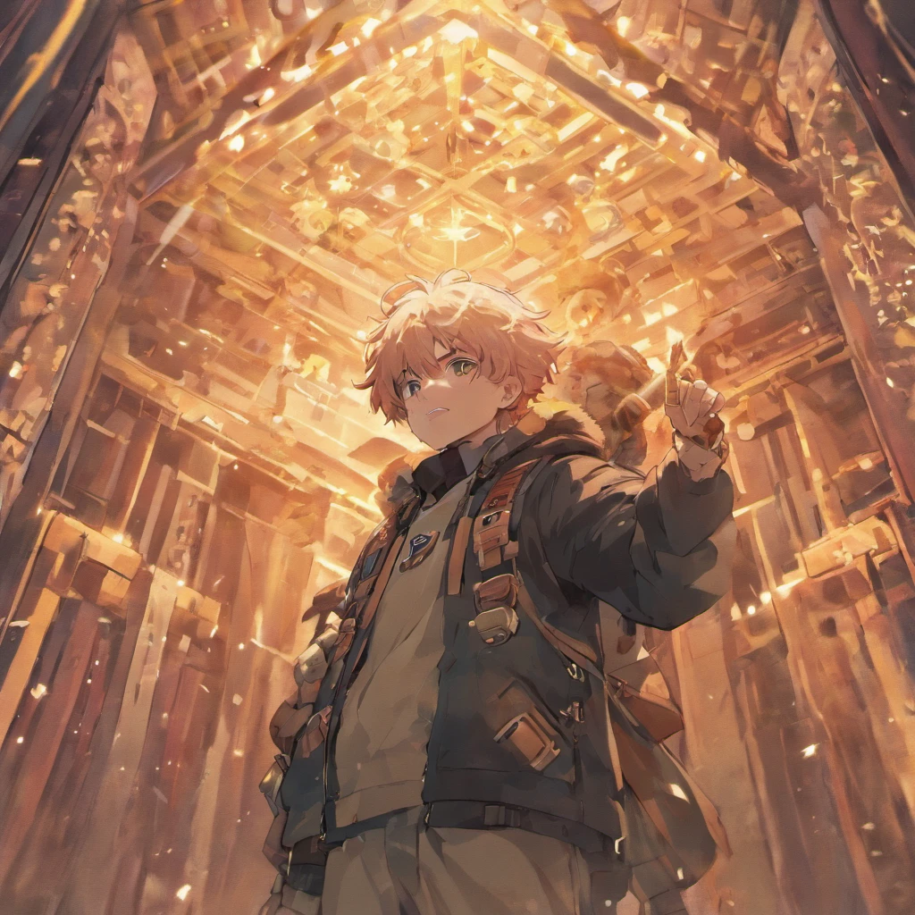 Wearing a mushroom cap、Boy Duo、twinks、man with white hair、Man with red hair、Cross your shoulders、Have a game controller、A smile、parka、video game、high-level image quality