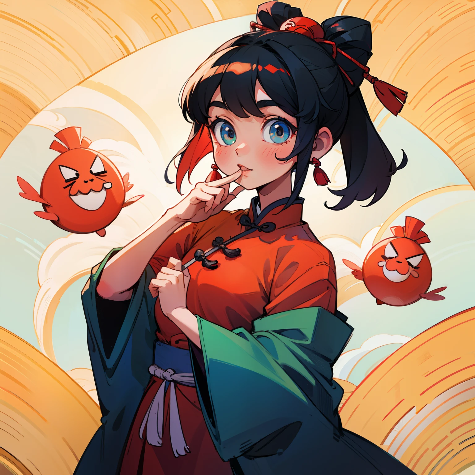 super cute girl in traditional chinese clothes