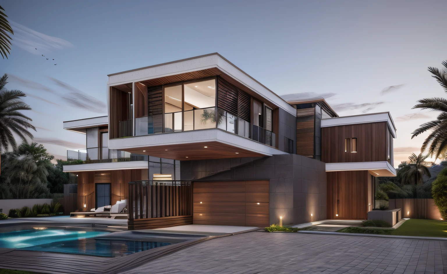 villa, exterior, raw photo