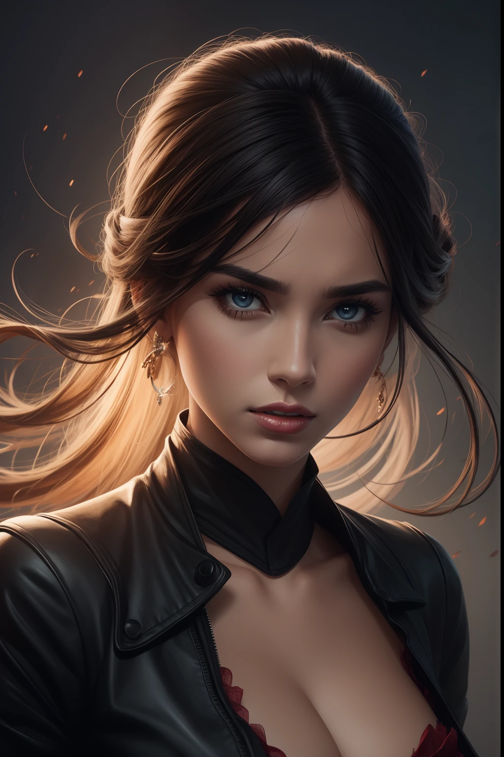 woman, beauty and rage, digital painting