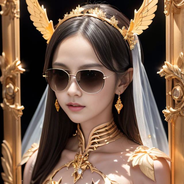 Dark moonlit night,Transparent wings,Magic wand,Wear thick gold-framed reflective sunglasses,32K(tmasterpiece,k hd,hyper HD,32K)Light orange flowing hair,Silver Skull jewelry district in an abandoned pond,Indigo Skull King ,Skeleton protector (The skeleton is realistic:1.4),Skull pattern robe,Silver skull flower ornaments,Petals flutter,Colored ball heads,Hold your head high,Be proud,The nostrils look at people, A high resolution, the detail, RAW photogr, Sharp Re, Nikon D850 Film Stock Photo by Jefferies Lee 4 Kodak Portra 400 Camera F1.6 shots, Rich colors, ultra-realistic vivid textures, Dramatic lighting, Unreal Engine Art Station Trend, cinestir 800,Hold your head high,Be proud,The nostrils look at people,Tsundere,Petals flutter,Petals flutter,Sprinkle with gold dust,Fluttering,Impeccable,( reasonable design, Clear lines, High sharpness,Best quality, Very detailed skeleton, The skeleton of a masterpiece, offcial art, movie light effect, 4K skeleton(((Wear thick gold-framed reflective sunglasses)))Transparent wings,Magic wand,