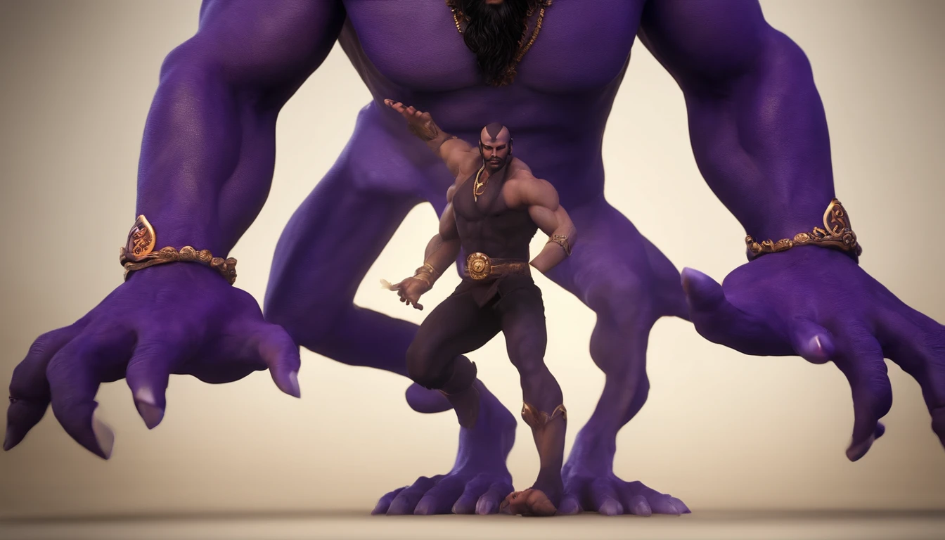 catching trishul in hand (highly detailed:1.3),male focus,purple skin,muscular,glowing eyes,((detailed face and eyes:1.3)) catching trishul