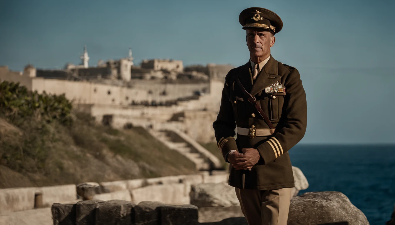 Retrato de um lindo homem fuzileiro naval da marinha americana no ano de 1942 durante a segunda guerra mundial