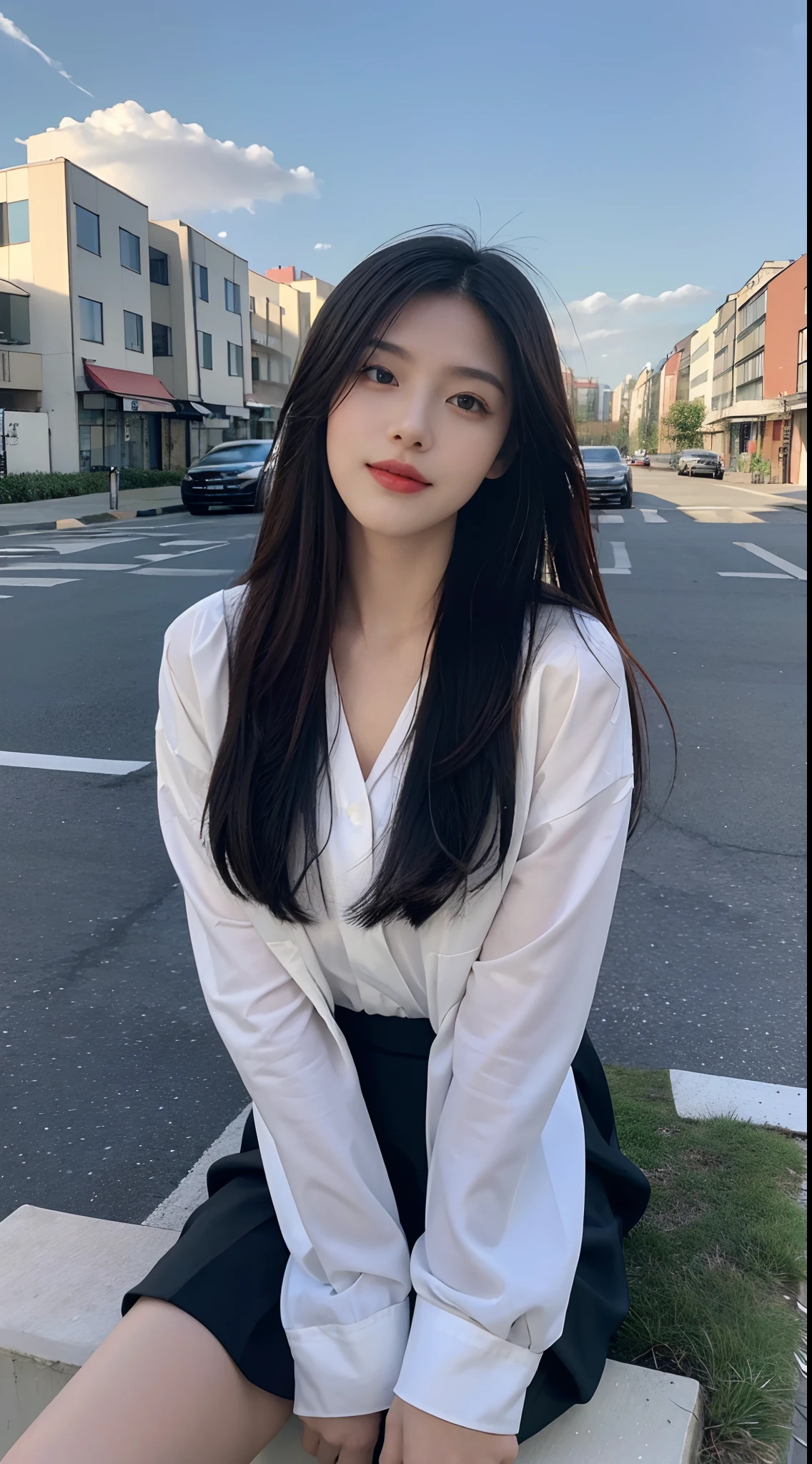 Adult entertainment job openings、Female college student、Long Black Hair、Spring Plain Clothes
