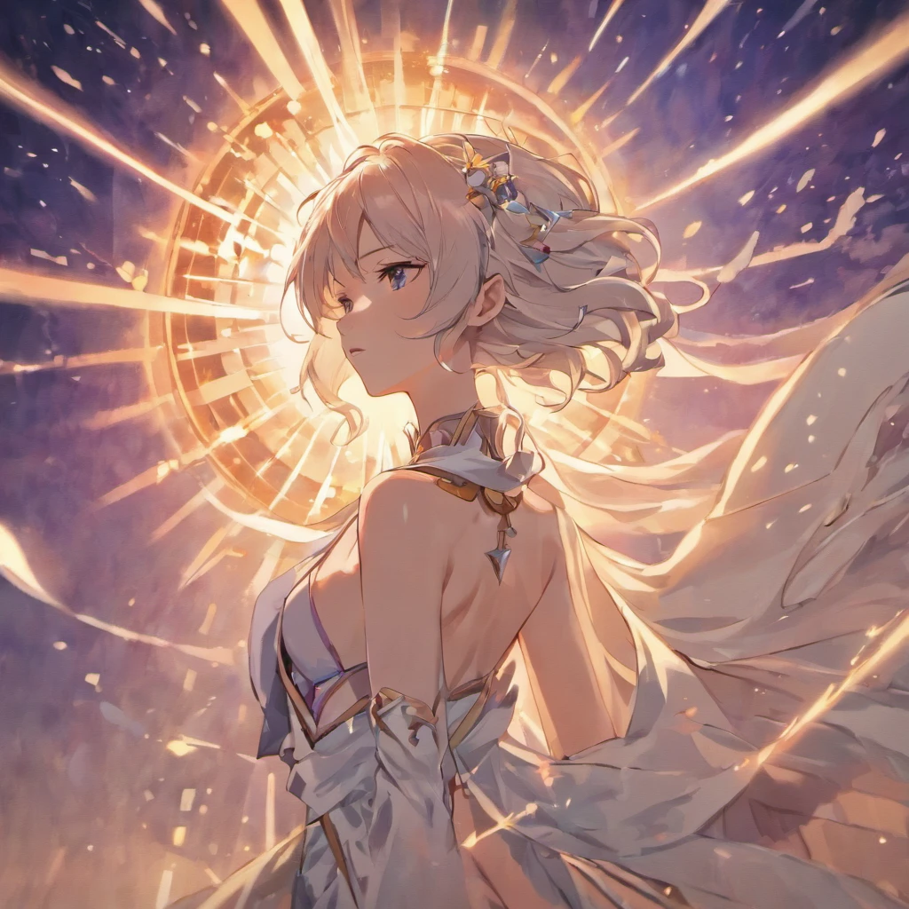 (ethereal backgorund:1.4), Silhouette of male character, 1 male, no shirt, shirtless male, Eyes closed, white hair, Oriental elements，(Chinese illustration:1.3，paper art:1.3, Quilted paper art:1.2),( reasonable design, Clear lines, High sharpness,Best quality, Very detailed, Masterpiece, movie light effect, 4K )