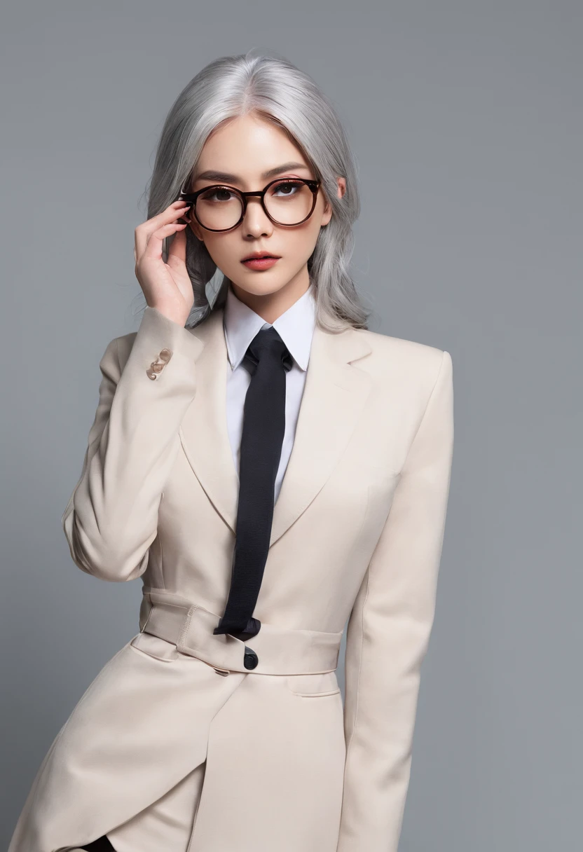 In the classroom,The teacher is lecturing the students,Gray-haired old teacher,Asian people,wears glasses,closeup cleavage,sharp focus on eyes,8K,super-fine,oil painted,Hyper-realistic,best qualtiy