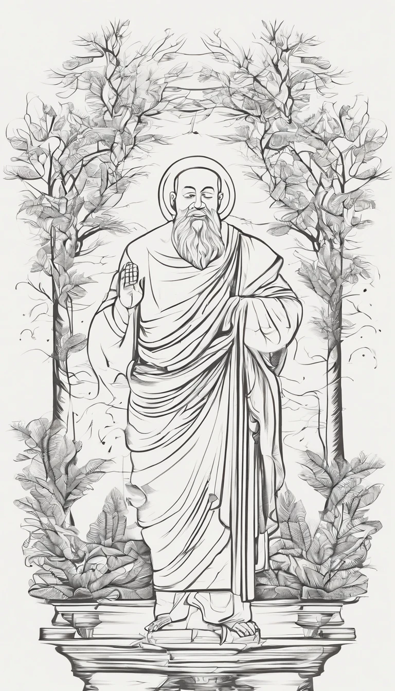 bust，A monk grows branches and leaves
