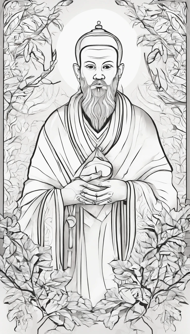 bust，A monk grows branches and leaves