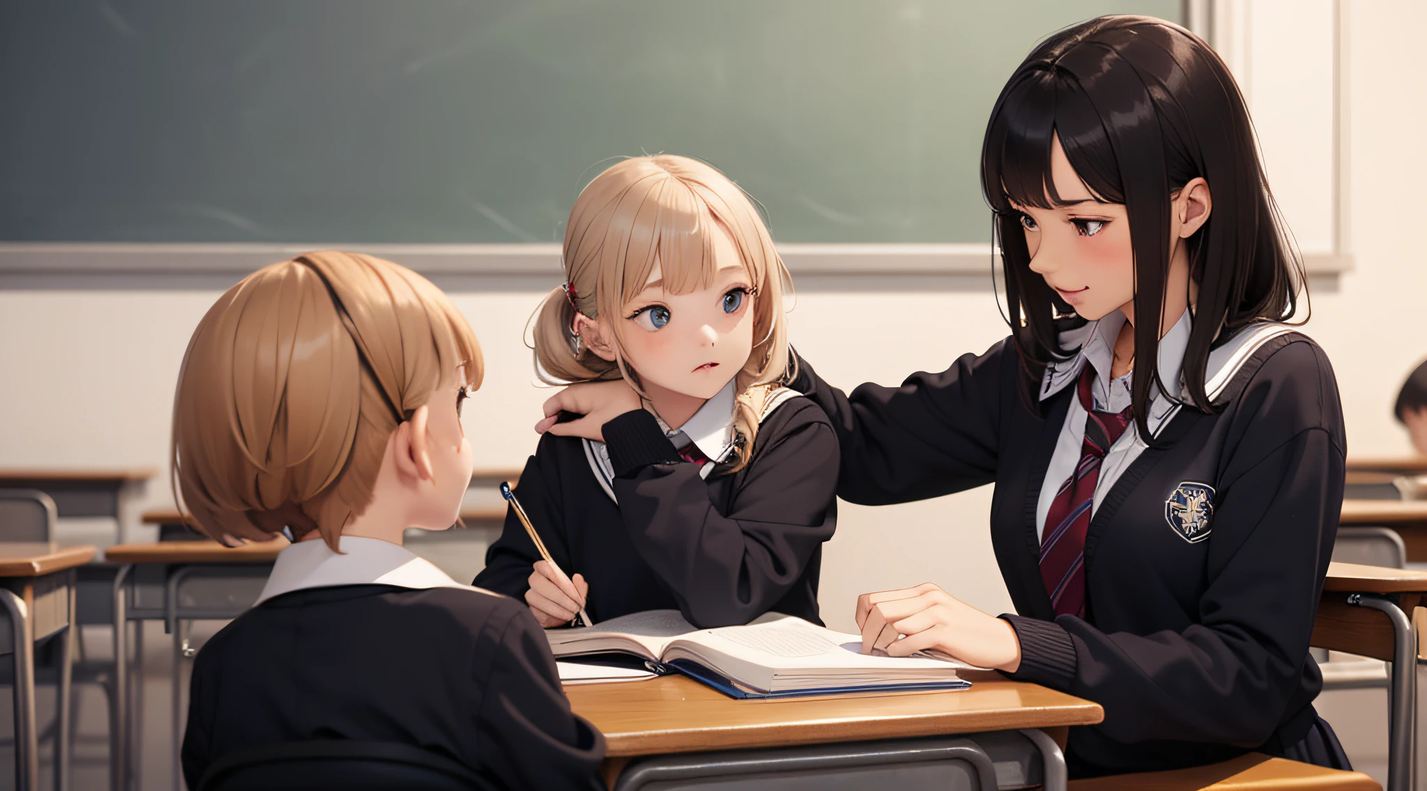 ((Schoolgirl and old teacher))