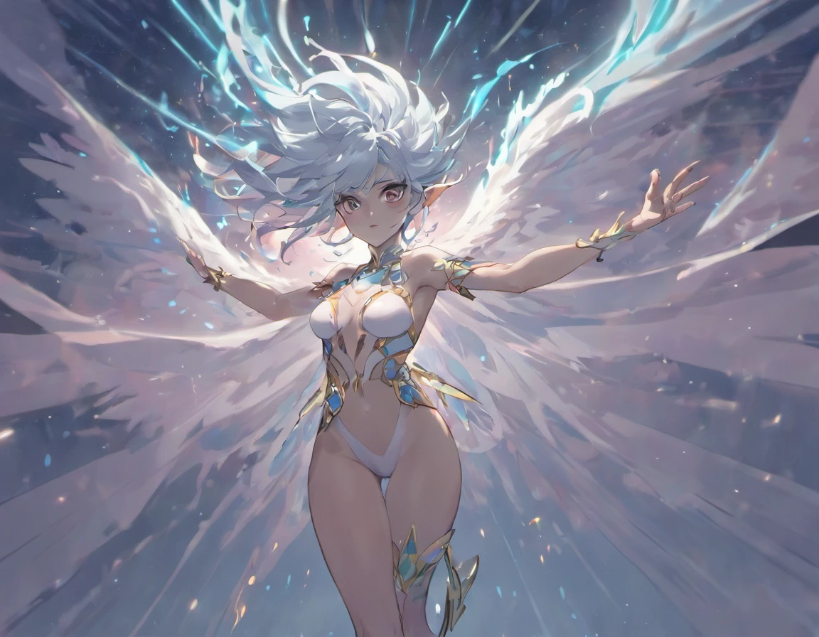 (White ethereal background:1.4),(Silhouette of Varus from League of Legends, male, 1 male, nakedness, shirtless male, colorful long hair, Oriental elements),(Chinese illustration:1.3,paper art:1.3, Quilted paper art:1.2),( reasonable design, Clear lines, High sharpness,Best quality, Very detailed, Masterpiece, movie light effect, 4K )