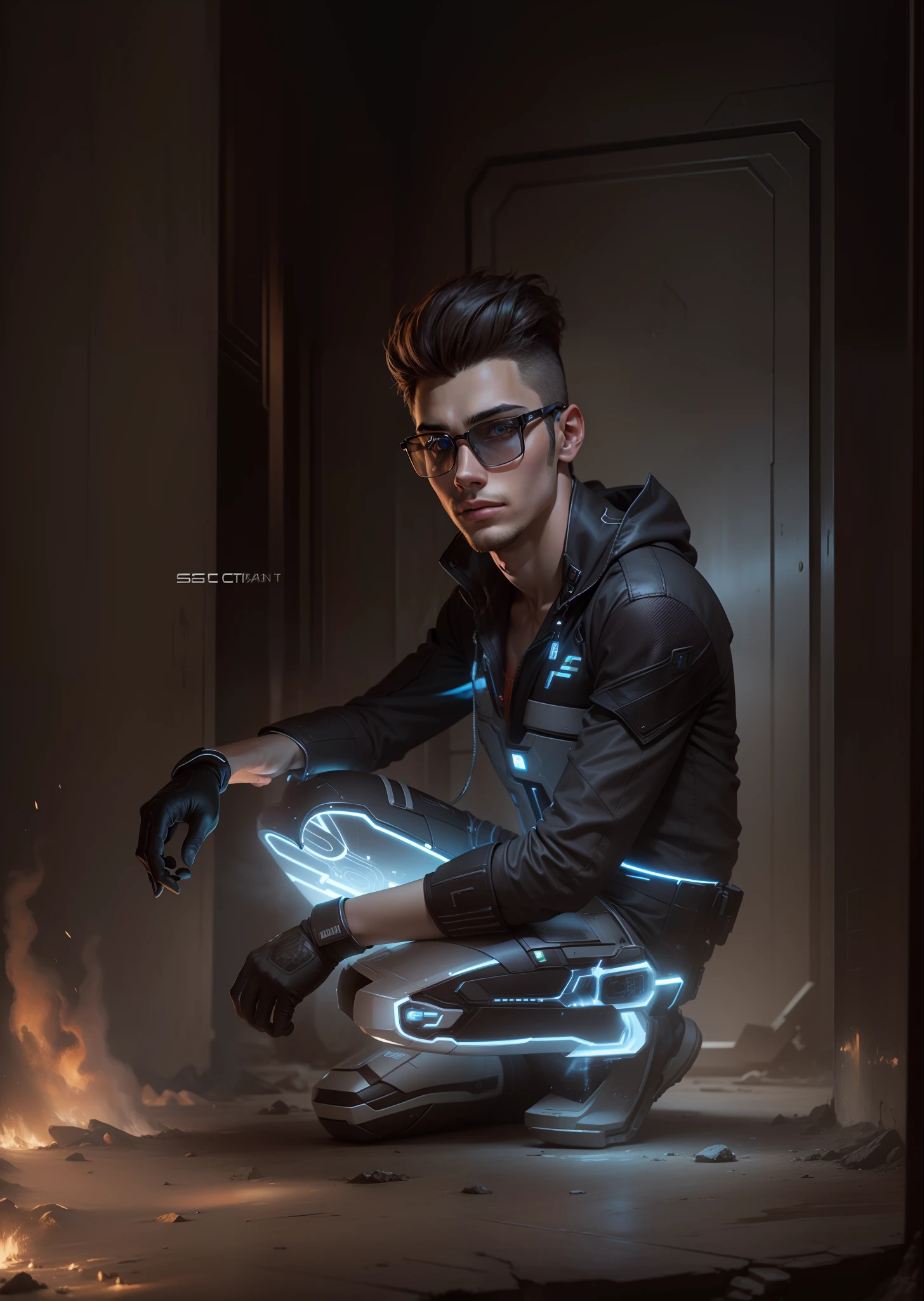 masterpiece, best quality, realistic, ultra detailed, sfw, head shot, a portrait of a young man, starsector, sci-fi style suits,