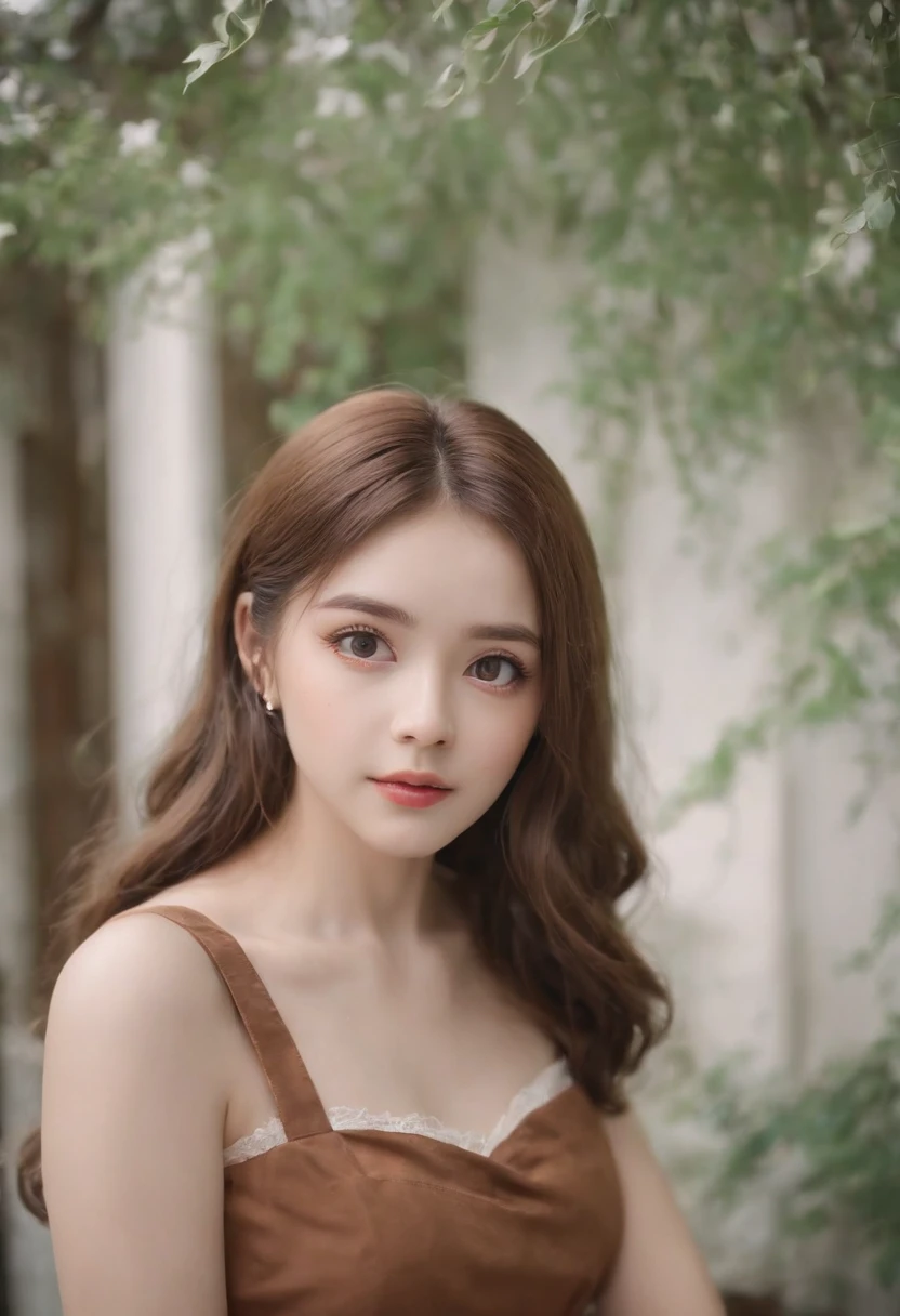 (One lady)、Lolita、18age、kawaii、Big eyes、eyes gentle、Instagram Photos、Authentic Photos、natural atmosphere、Realistic、Brown hair color、I don't need my hands