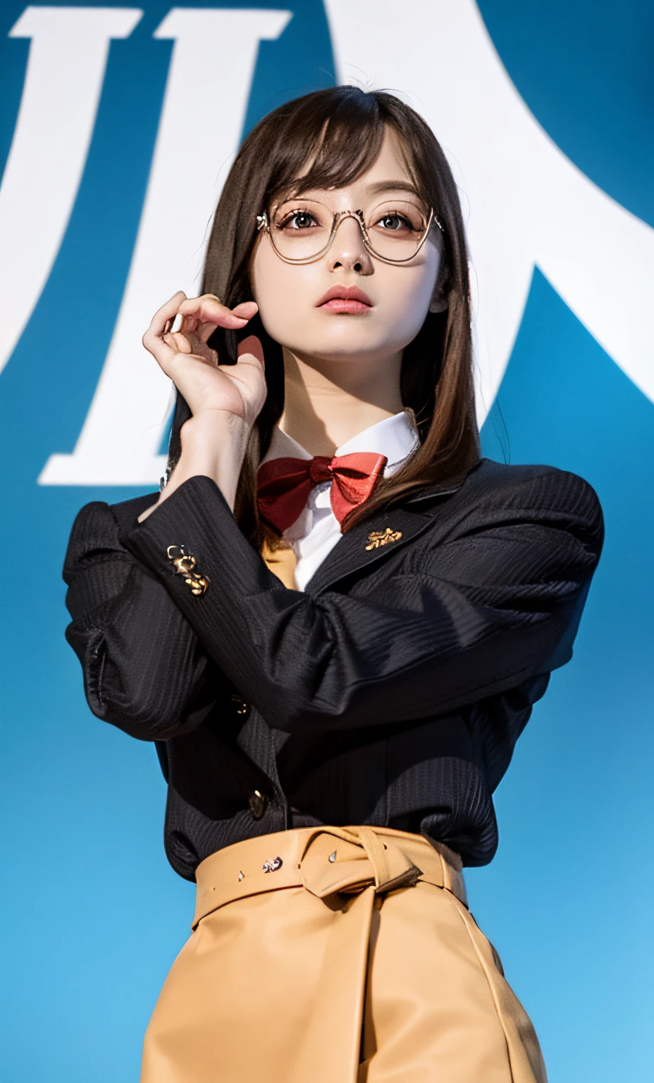 ulzzang -6500-v1.1, (Raw photo:1.2), (Photorealistic:1.4), Beautiful detailed girl, Very detailed eyes and face, Beautiful detailed eyes, Ridiculous, Incredibly ridiculous, Huge file size, super detailed, High resolution, Very detailed, Best Quality, masutepiece, ((fashion clothing with diverse colors)), Illustration, Very detailed, nffsw, unified, 8K Wallpaper, amazing, Fine detail, masutepiece ,Best Quality, Highly detailed ticker uniform 8K wallpaper, Light on Face, Movie Lighting, 1girl in, , long white hair, side split, (Big breasts), ()), (Glasses), ((Dynamic Pose))), ((Sexy Pose))), (Camel toe), (half), (pantyhose)), ((Black hip skirt))