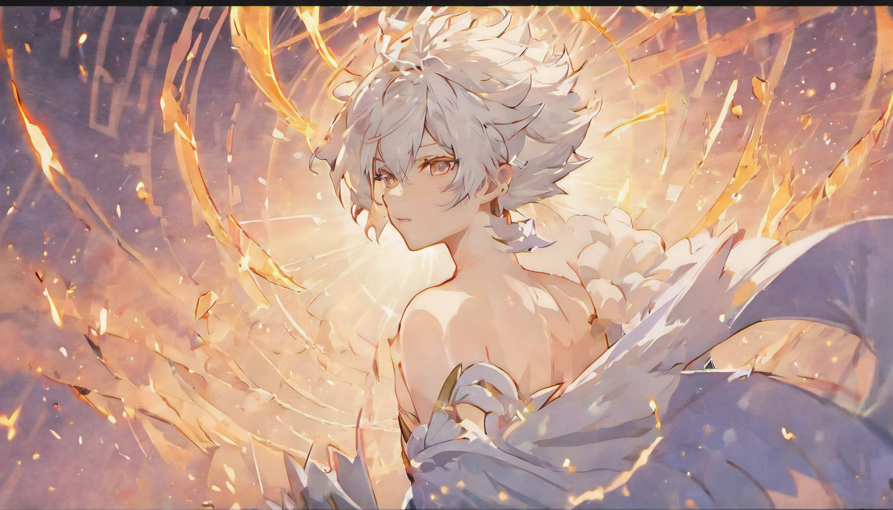 (White ethereal background:1.4),(Silhouette of Varus from League of Legends, male, 1 male, nakedness, shirtless male, white hair, Oriental elements), male!, male!!, one male!!!, shirtless male!,(Chinese illustration:1.3,paper art:1.3, Quilted paper art:1.2),( reasonable design, Clear lines, High sharpness,Best quality, Very detailed, Masterpiece, movie light effect, 4K )