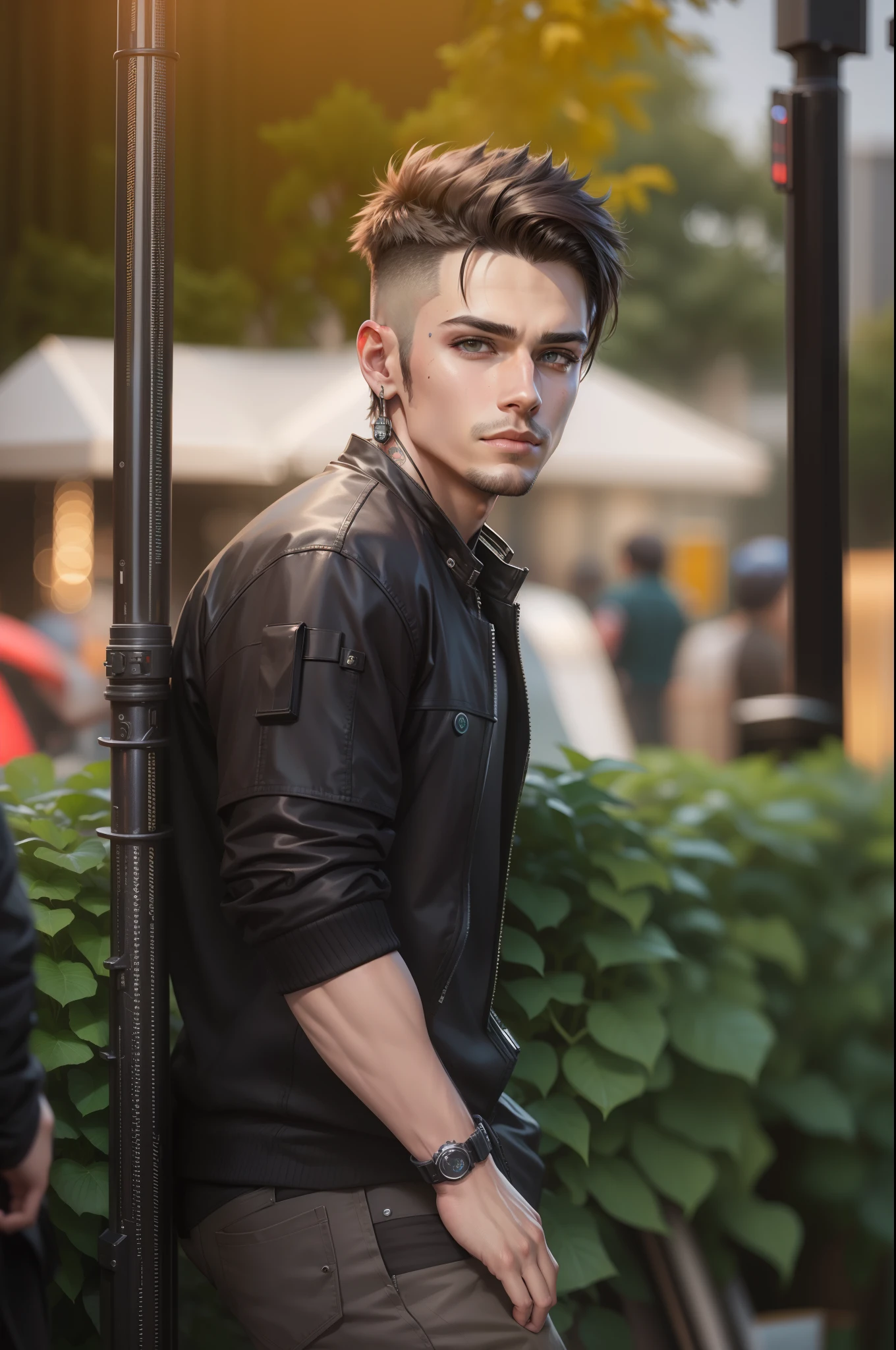 Change background cyberpunk handsome boy realistic face 8k ultra realistic