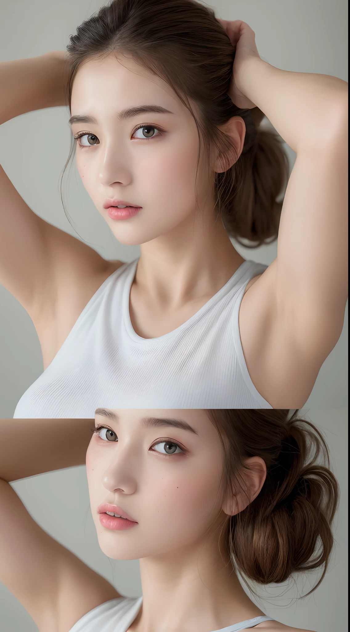 character sheets、naked girl、Oil-sparkled skin、Wearing a white shirt、Erotic Poses、​masterpiece、Artistic lighting、Detailed shading、highcontrast、top-quality、Top image quality