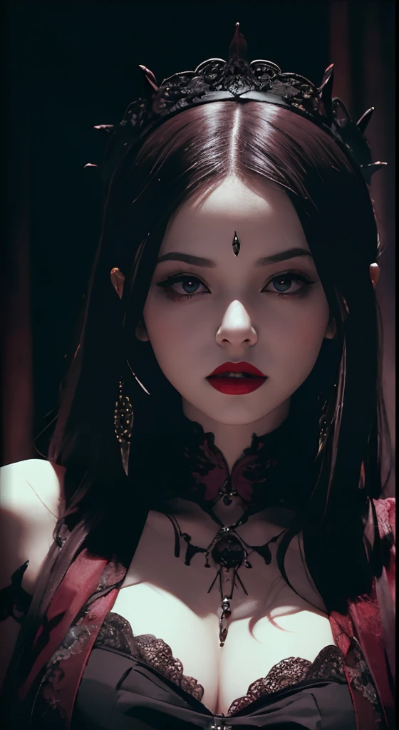 Obra maestra, Excelente, realismo, Jennie with red lipstick and piercings posing for a photo, gothic horror vibes, mirada aterradora, chica vampiro, Hermosa reina vampiro, hermosa reina vampiro, mirada malvada, Reina Vampiro, Hermosa y elegante reina demonio, con colmillos, Estilo oscuro y de terror, Vampiro femenino, Vampiro aterrador, Seductor y aterrador, Intense demonic gaze in the eyes, Vampire fashion Photo lighting, 16k