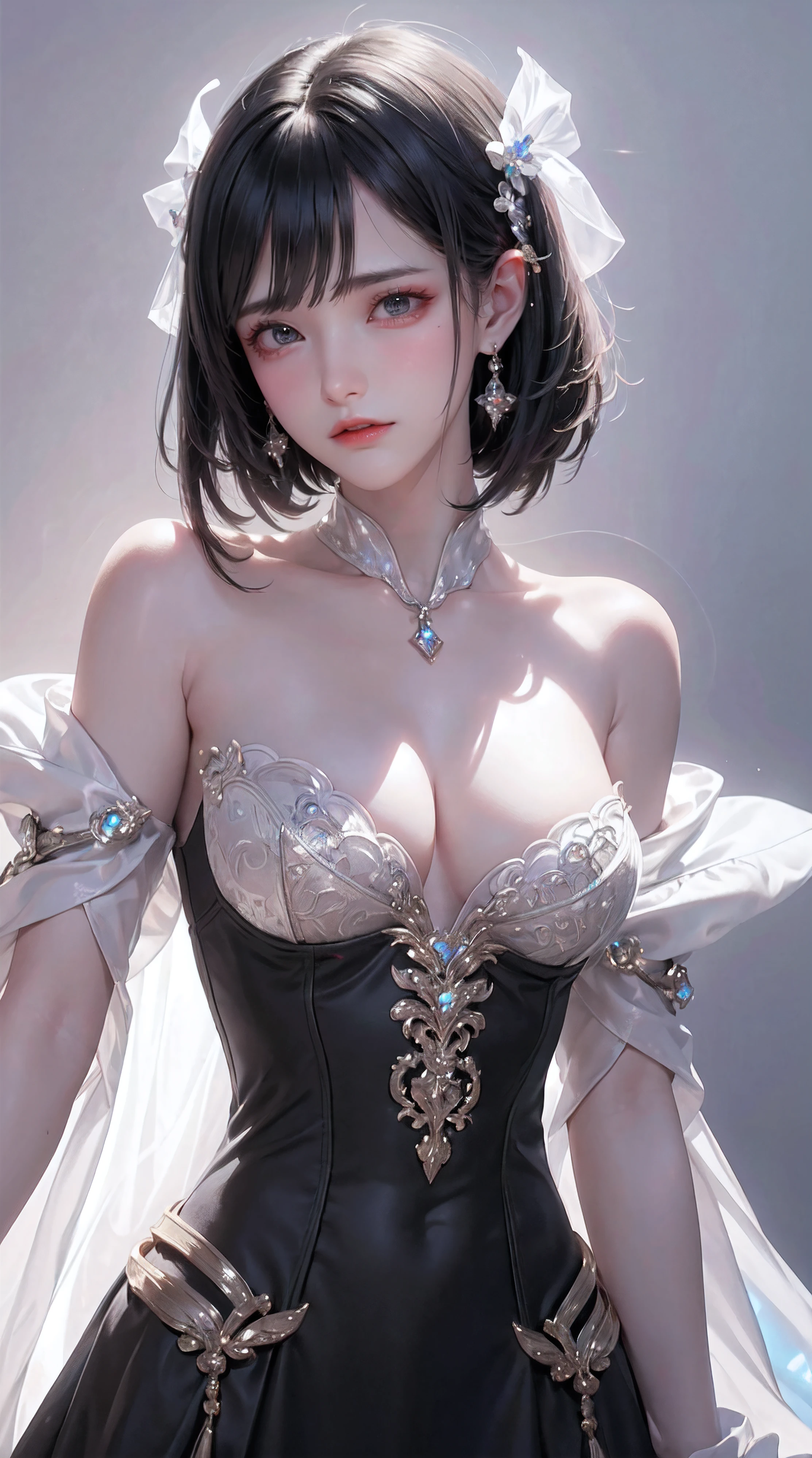 Fluorescent color, 1 girl, Look to the side, Beautiful face, Beautiful eyes, (Off-the-shoulder: 1.2), Upper body, Shiny hair, Shiny skin, Glow-emission cut, Finger proportions are coordinated, Dark, pov, dynamic angle, (((masterpiece))), (((best quality))), ((ultra-detailed)), (illustration), (detailed light), ((an extremely delicate and beautiful)), dramatic_shadow, ray_tracing, reflection, Super high resolution, laser, 30岁,dark clothes