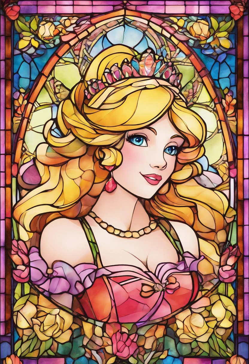 princess peach cupping her hands together in a portrait