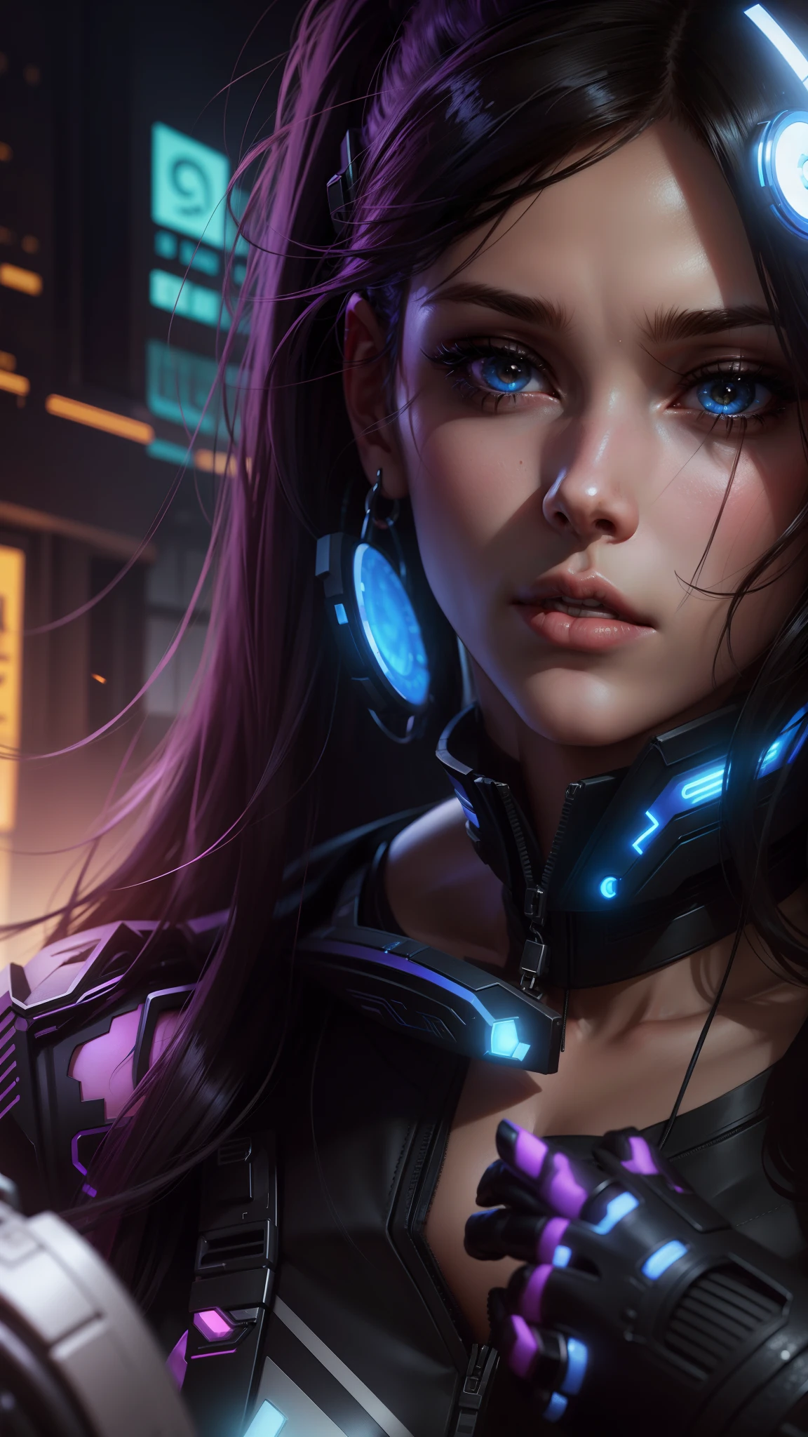 Change background cyberpunk handsome girl, realistic face. 8k, ultra high quality realistic,