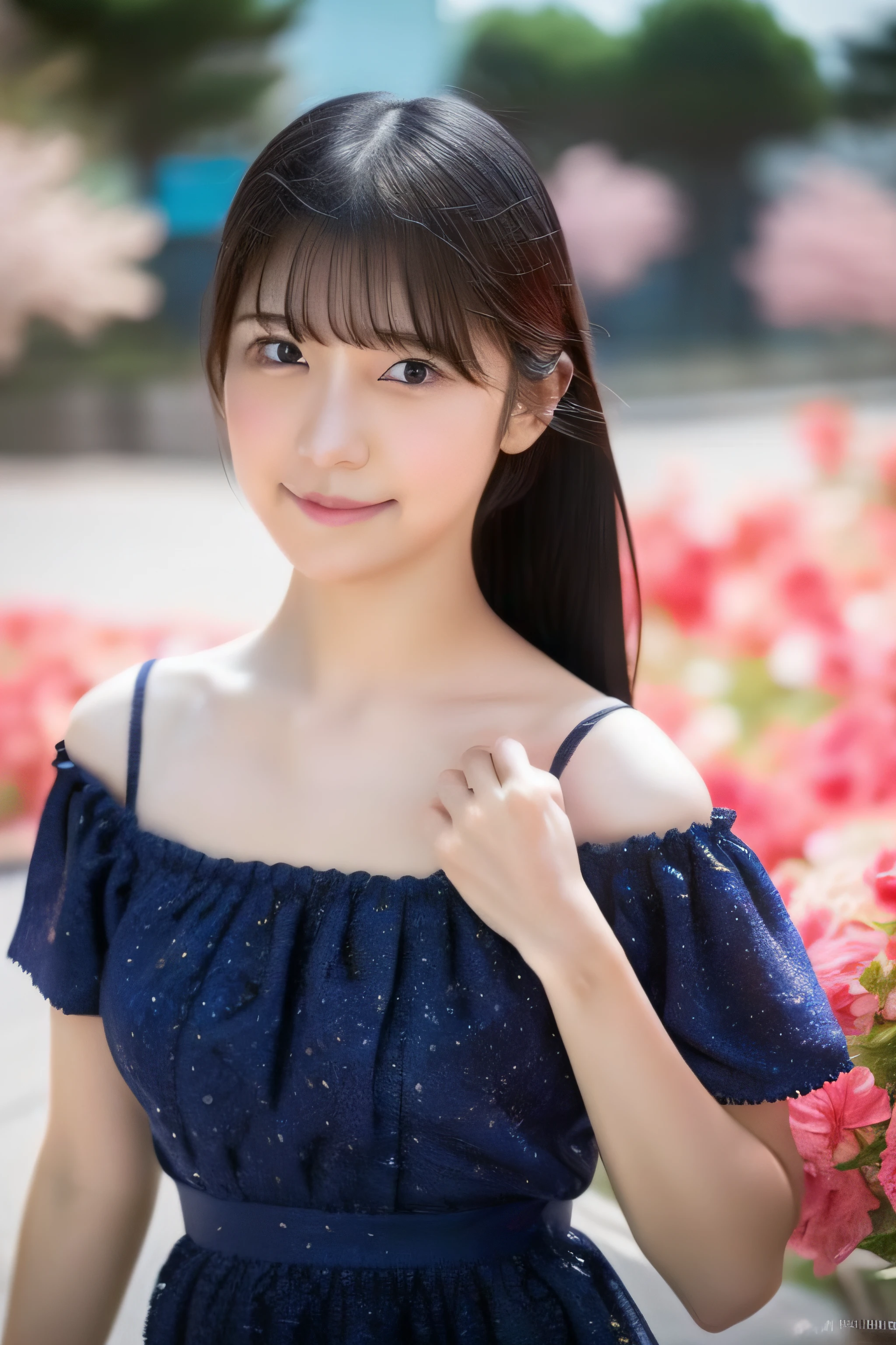 (Best Quality, masutepiece), 1girl in, Pose, Particle, Wind, flower, Upper body, Simple background, Looking at Viewer, Galaxy,