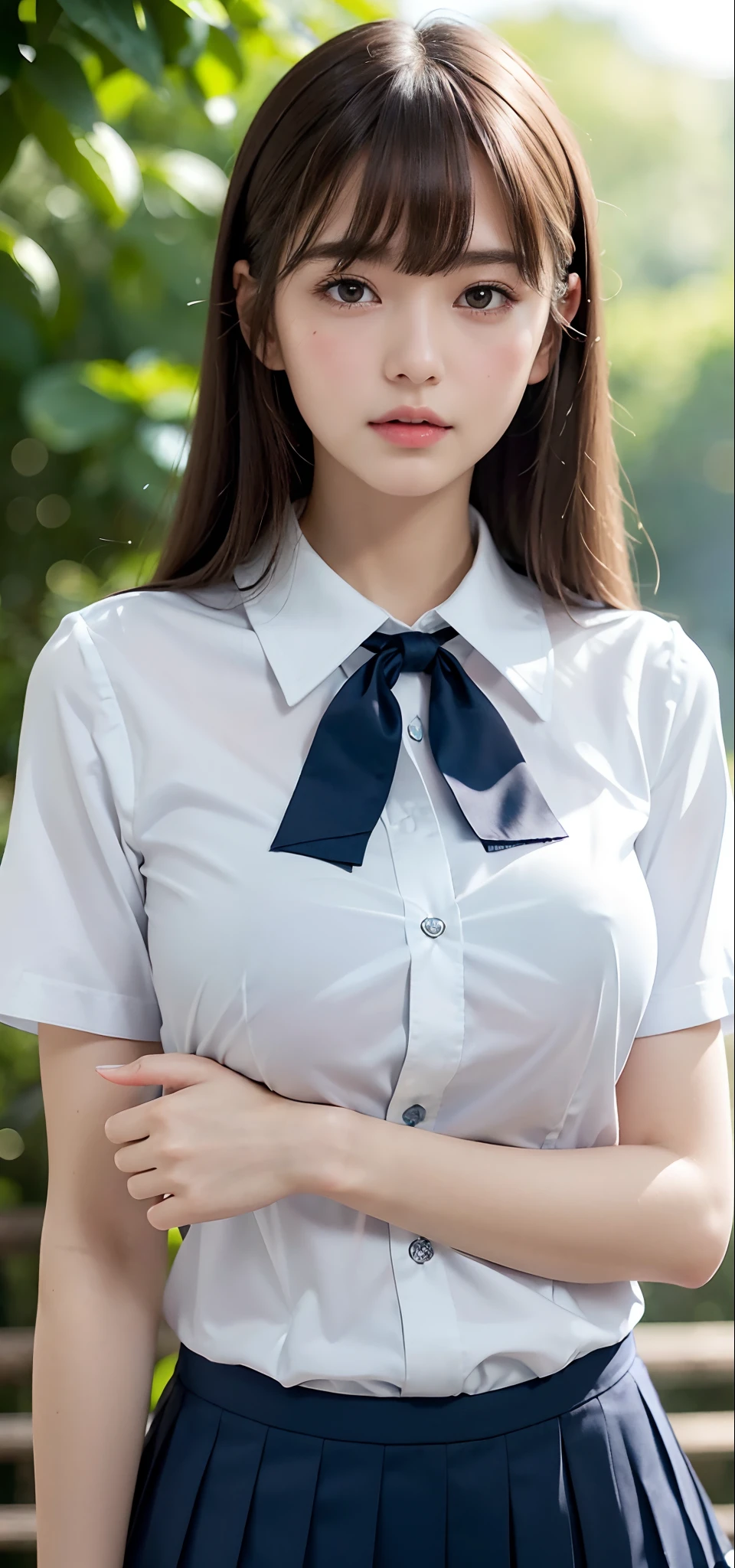 highest quality, shape, Very detailed, finely, High resolution, 8k wallpaper, Perfect and dynamic composition, Beautiful and detailed, Medium Hair, Mid-chest, Natural color lip, Sexy pose, Life form, View your viewers, smile, -yeld giYoung face、low length、Very small breasts、Ecstasy (school uniform:1.8、Exposing breasts), Cum in pussy, Sex, erotic, Fair skin, Whitening, (Sex, vaginal Sex:1.1), Cum in pussy, Heterosexual, Life form, Mole, Mole under eye