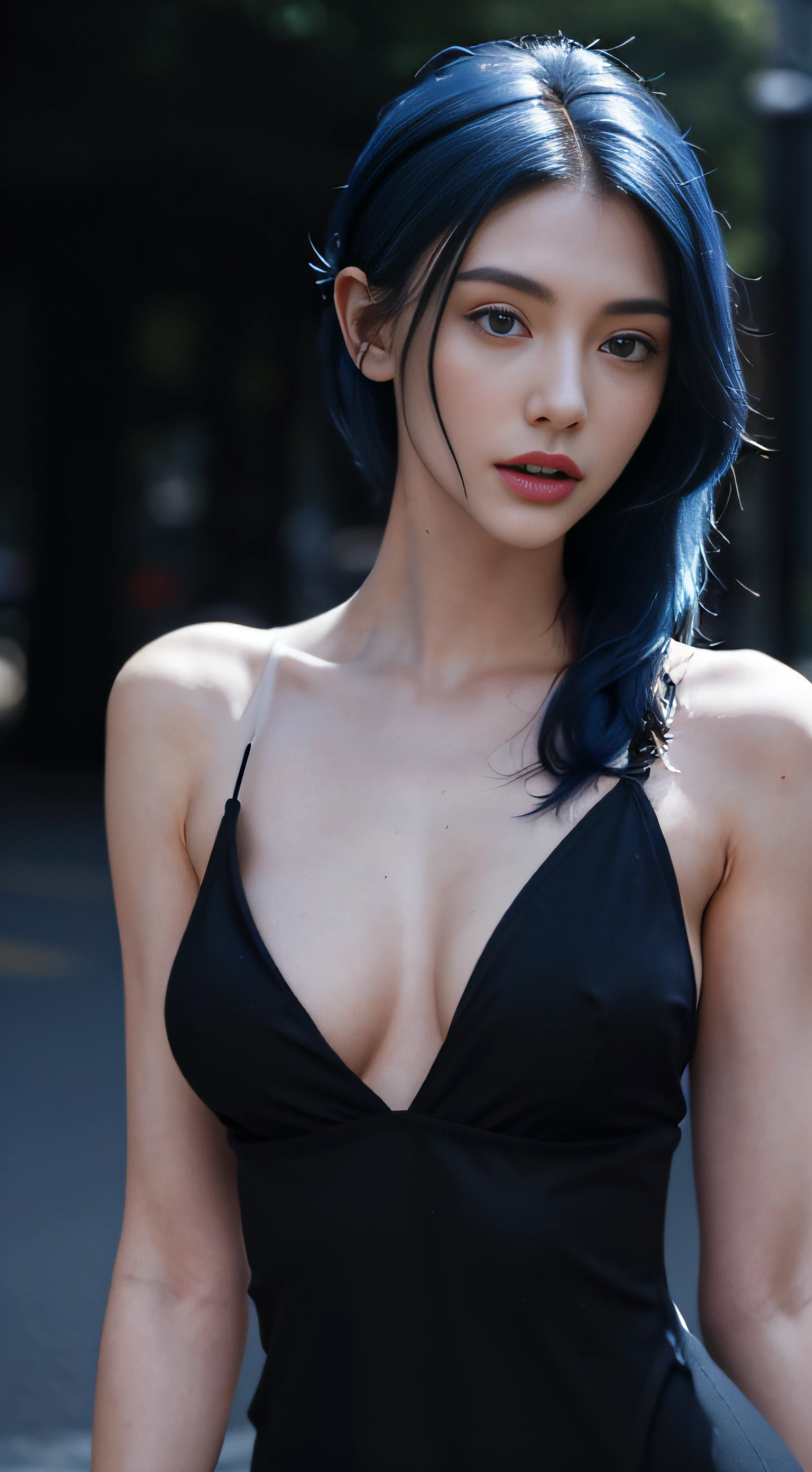 8K, Top Quality, Real Images, Intricate Details, Ultra Detail, Ultra High Resolution, Masterpiece, ((full body)), (((areola slip))), ((sideboob)), (((underboob))), (((undershirt))),shot from behind, ((small and beautiful hard nipple)), feminine and sexy posture, (((nipslip))), (((nippleslip))), ((())), (((black maxi dress))), (((blue hair))), (((fit body figure))), (((fit body))), (((slim face))),, naked,  (Neon, On street:1.1),),blue eyes, long hair, small lips,  half-open strawberry lips, ((close up shot)),
Top quality, realistic, photorealistic, (complex details: 1.2), (delicate details), (cinematic light), clear lines, sharp focus, realistic face, detailed face, detailed breast, big ass, large ass, big ass, round ass, full body, Beautiful girl with accentuated slender abs: 1.4, Six Pack Abs: 1.4, Bust Botox, Big, Perfect Body, detail leg,
Unity 8K wallpaper, ultra high definition, (photorealistic: 1.4)