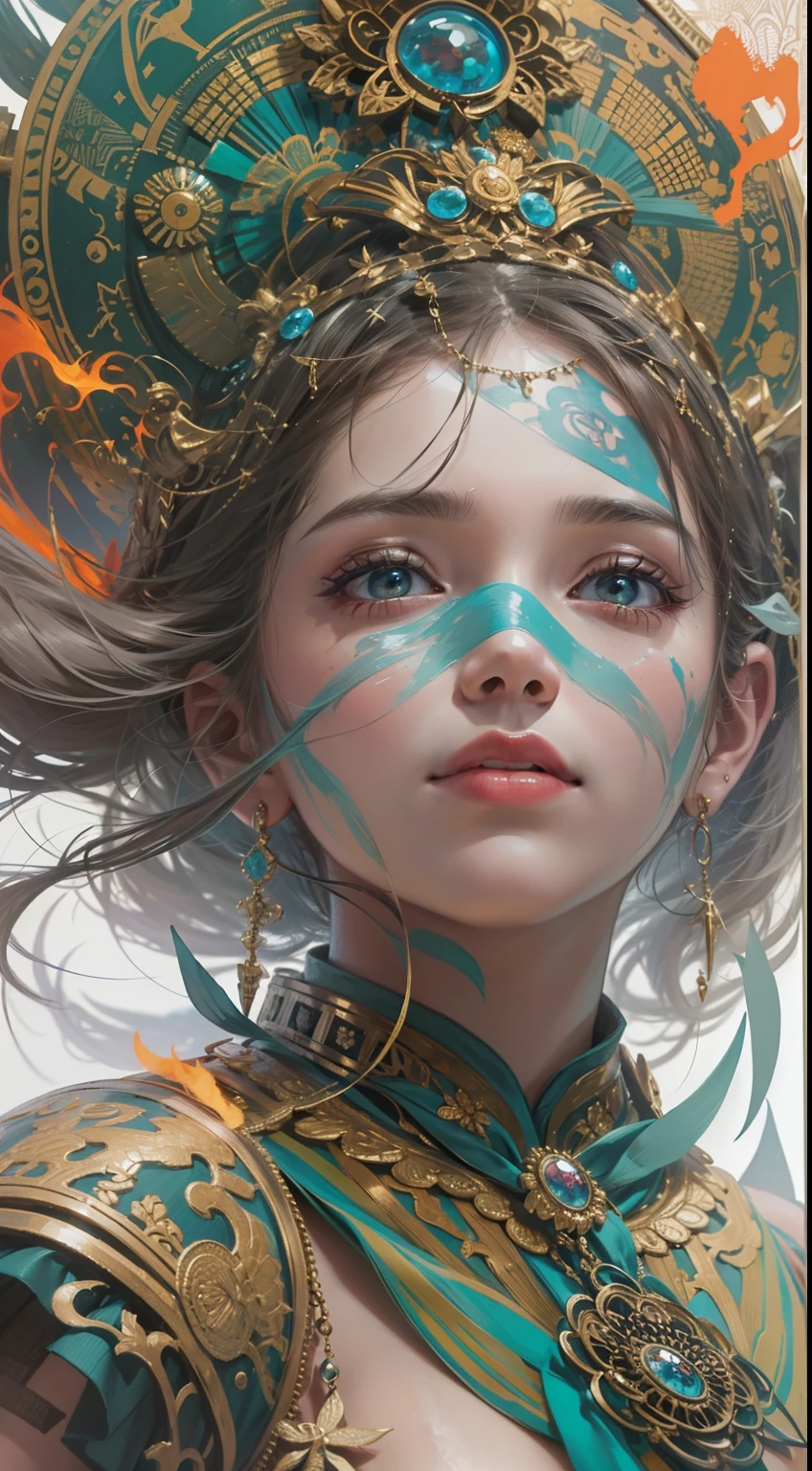 Beautiful woman in complex tribal vintage boho costume、Official art, Unity 8k Wallpapers, ultra-detailliert, Beautiful and aesthetic, masutepiece, Best Quality, (Zentangle, mandalas, Tangled, Entangle), (Fractal Art: 1.3), 1girl in,Very detailed, Dynamic Angle, cowboyshot, Most Beautiful Forms Chaotic, Facing the camera、Elegant, Fauvistdesign, Bright colors, romanticism, James Jean, Robbie Devi Antono, by Ross Tran, Francis Bacon, Michal Muraz, Adrian Gaini, petra cortright, Gerhard Richter, Ashley Wood, Atmospheric, ecstatic notes, flow notes visible, (Black silk: 1.3), (Whole body),