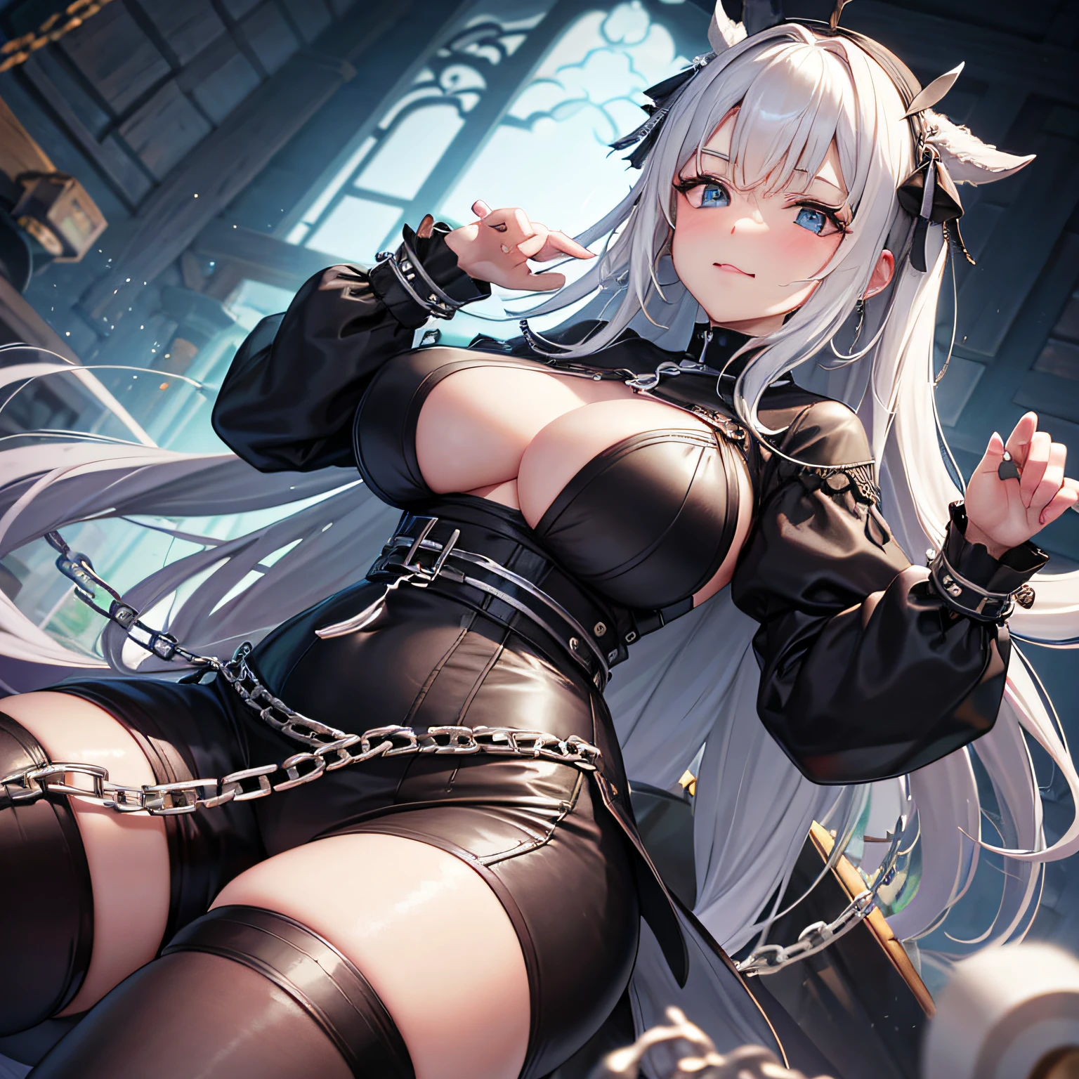 Mouth opening。zunge raus, Overweight, halsband, ketten am boden, hochschauend. Kniende Haltung。Sklavinnen。riesige Titte。Speichel。Regen。Insert chains。Insert chains。slave, dunkles haar, bettelnder ausdruck, nach oben schauend, blut, festgekettet, gefesselt, bandage, gag, , schwarze lange haare, ntsw, generous, curvy, Overweight, sklavenlkleidung, Eingeschnürrte top,