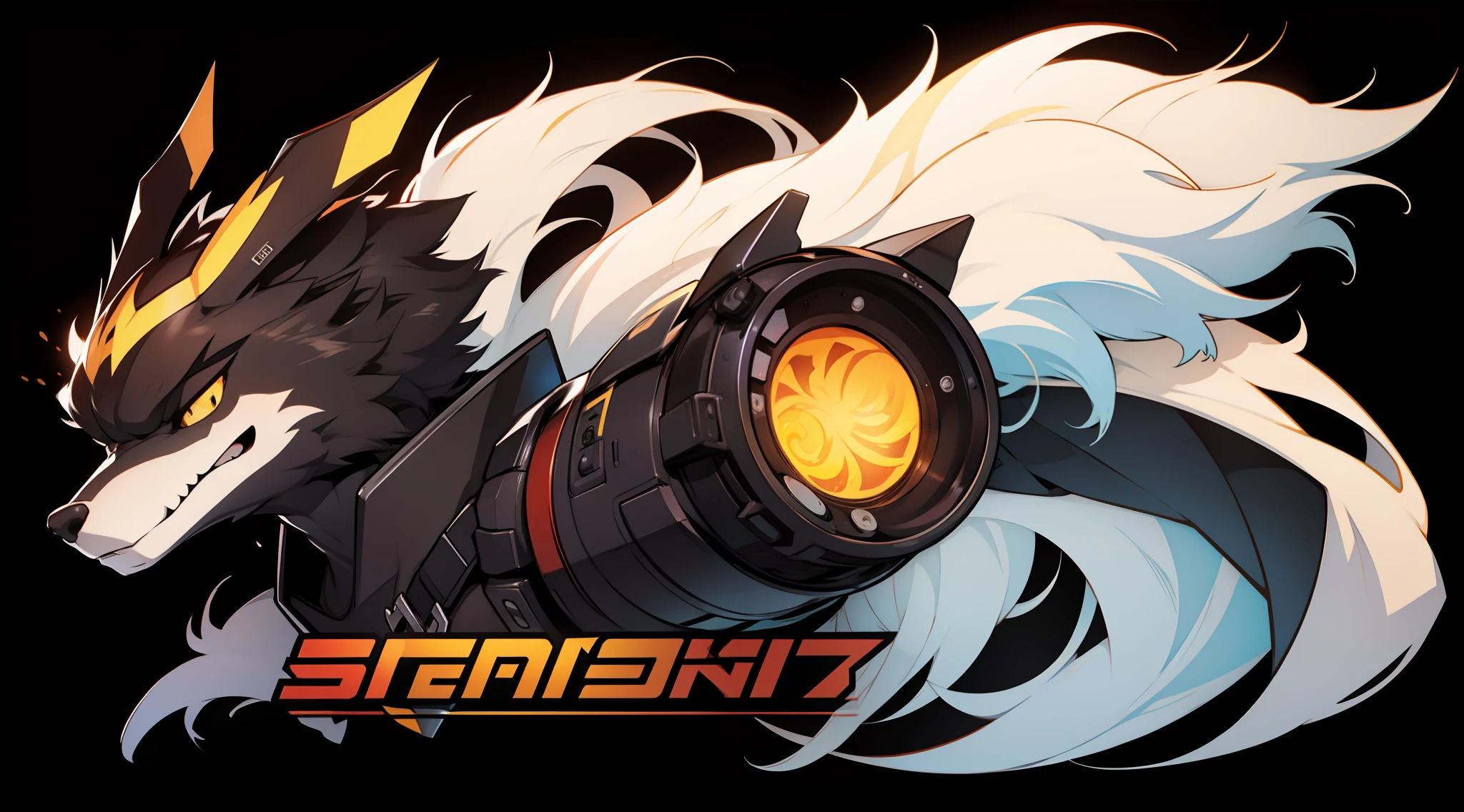 A logo,charactor,Black background