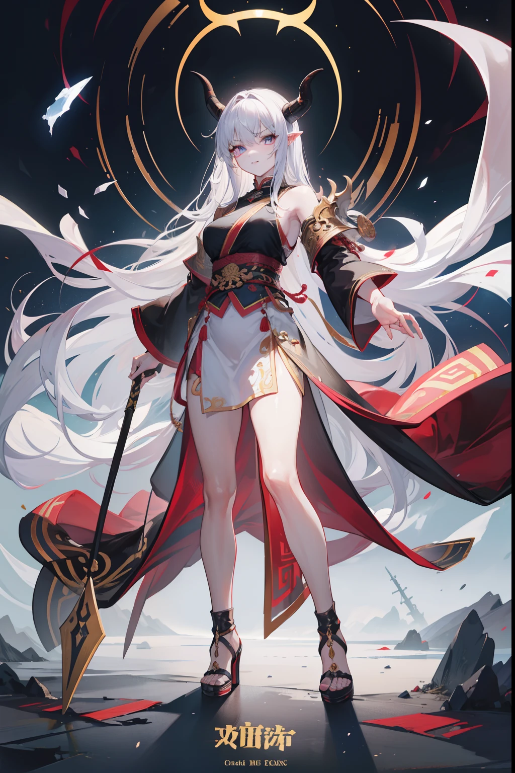  ((best quality)), ((masterpiece)), (detailed), 1girl, Character design, NSFW, long white grey hair, grey white eyes, very skinny, detailed, best quality, prominent collarbones, skinny arms, flat stomach, visible hip bones, small breasts, full body, blank white background, plain background, white background, red and white clothing, Bloodborne inspired, occult aesthetic, occult, detailed and intricate steampunk and detailed gothic, NSFW, Fluttering lace flared long knee length dress with frilly petticoats, knee length dress, pleated petticoats, petticoats gothic, complex lace boots, gothic aesthetic, wielding a mighty sword with mechanical components, mandalas, small breasts, a fairy, various different types of insect wings, bug wings, beetle wings, NSFW, full body, whole body, body, chains, 