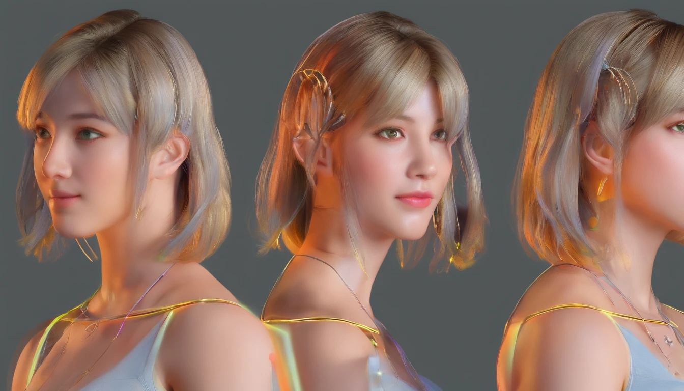 Fluorescent color, 1 girl, Look to the side, Beautiful face, Beautiful eyes, (Off-the-shoulder: 1.2), Upper body, Shiny hair, Shiny skin, Glow emission cutting, Finger proportions are coordinated, Dark, angle of view, Dynamic Angle