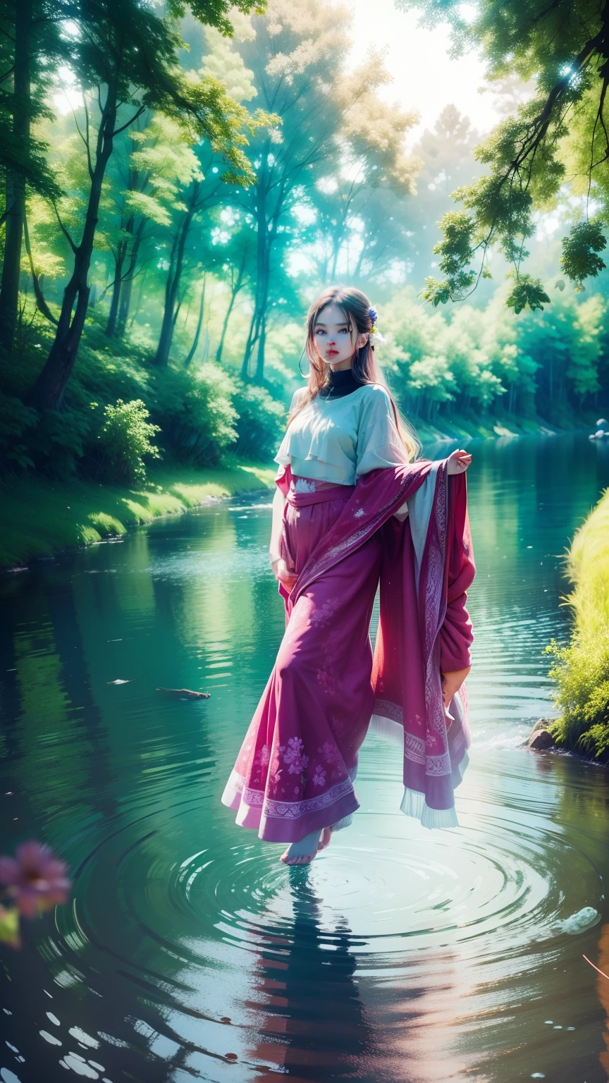 Girl in a beautiful nature, simple, trendy, pretty, 4k ultra HD