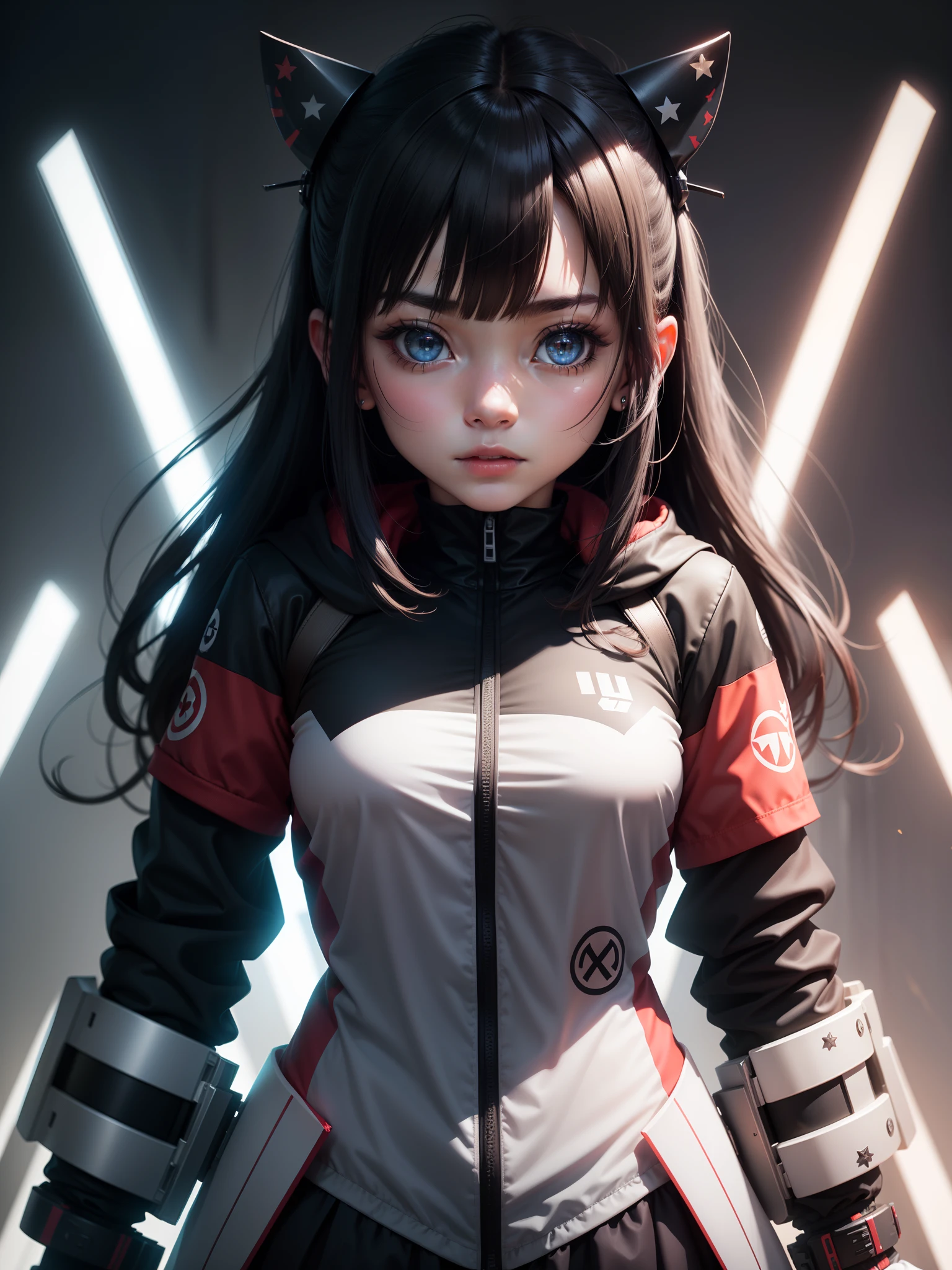 kurokawaakane(1zgame),1girl, solo,looking at viewer,8k, beautiful lighting,symbol-shaped_pupils, sparkling_eyes, star-shaped_pupils, star_(symbol),