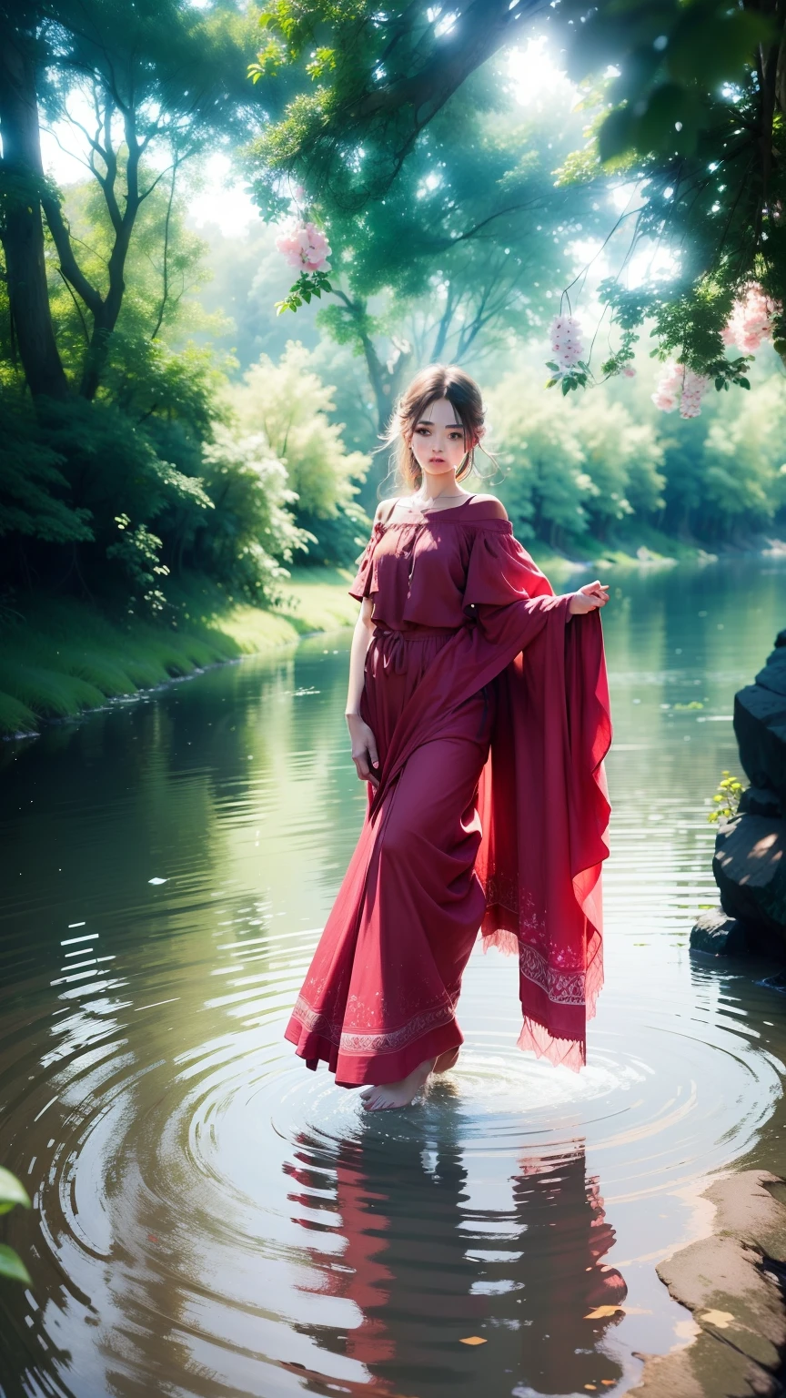 Girl in a beautiful nature, simple, trendy, pretty, 4k ultra HD