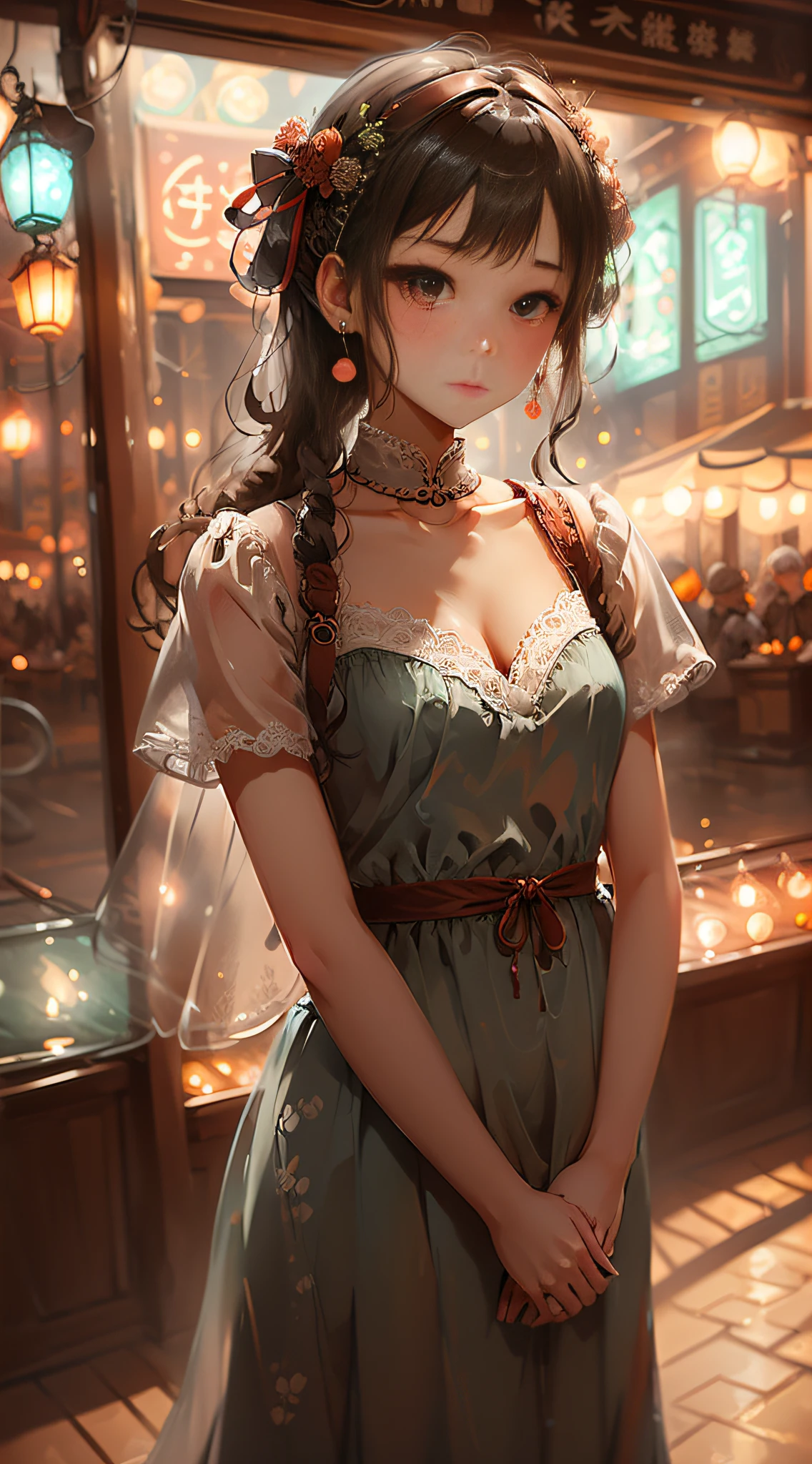 Background with、girl with