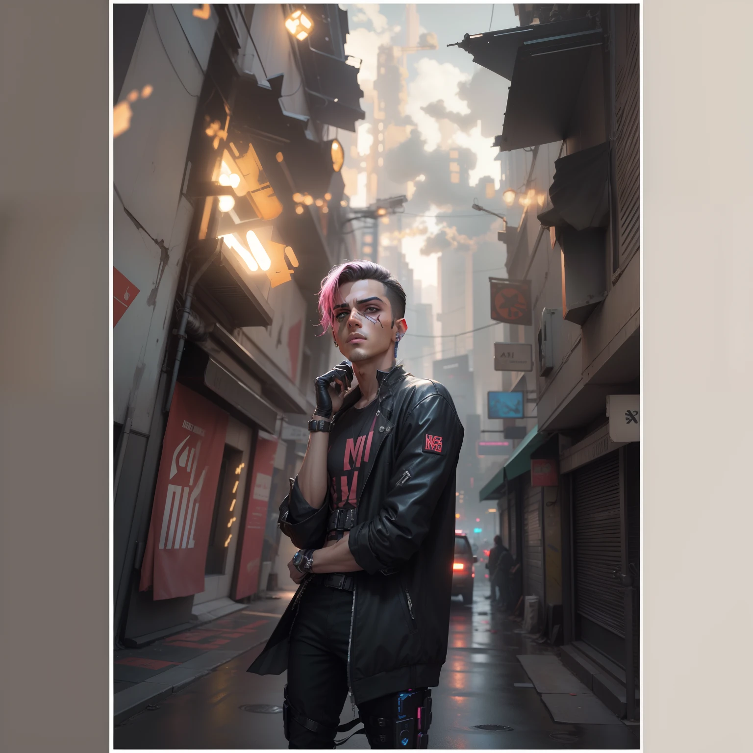 change background cyberpunk handsome boy. realistic face. 8k.ultra realistic.