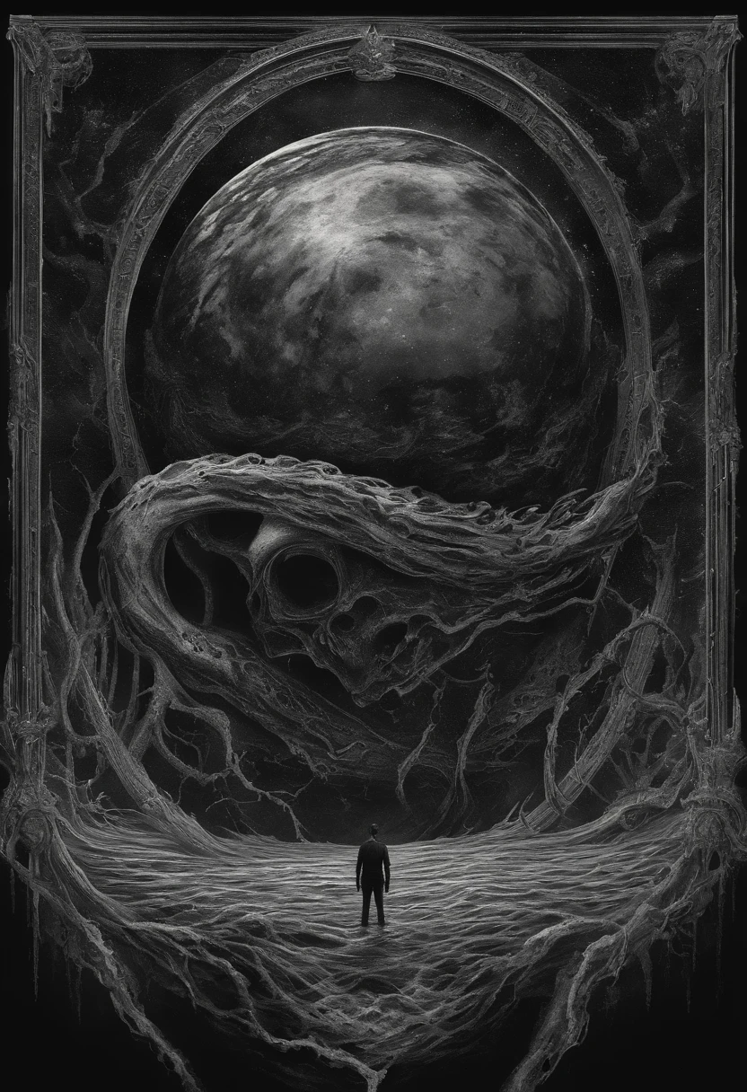Bloodshot eyes situated in a sea of black midnight
