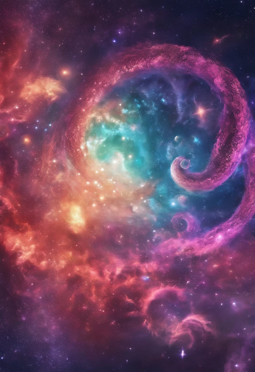 There is a planet in the middle, tentacles in universe, lovecraftian inspiration, Lovecraftian cosmic fear, lovecraftian hellscape, fantasy and cosmic horror movie, Lovecraftian atmosphere, lovecraftian, a planet in open space