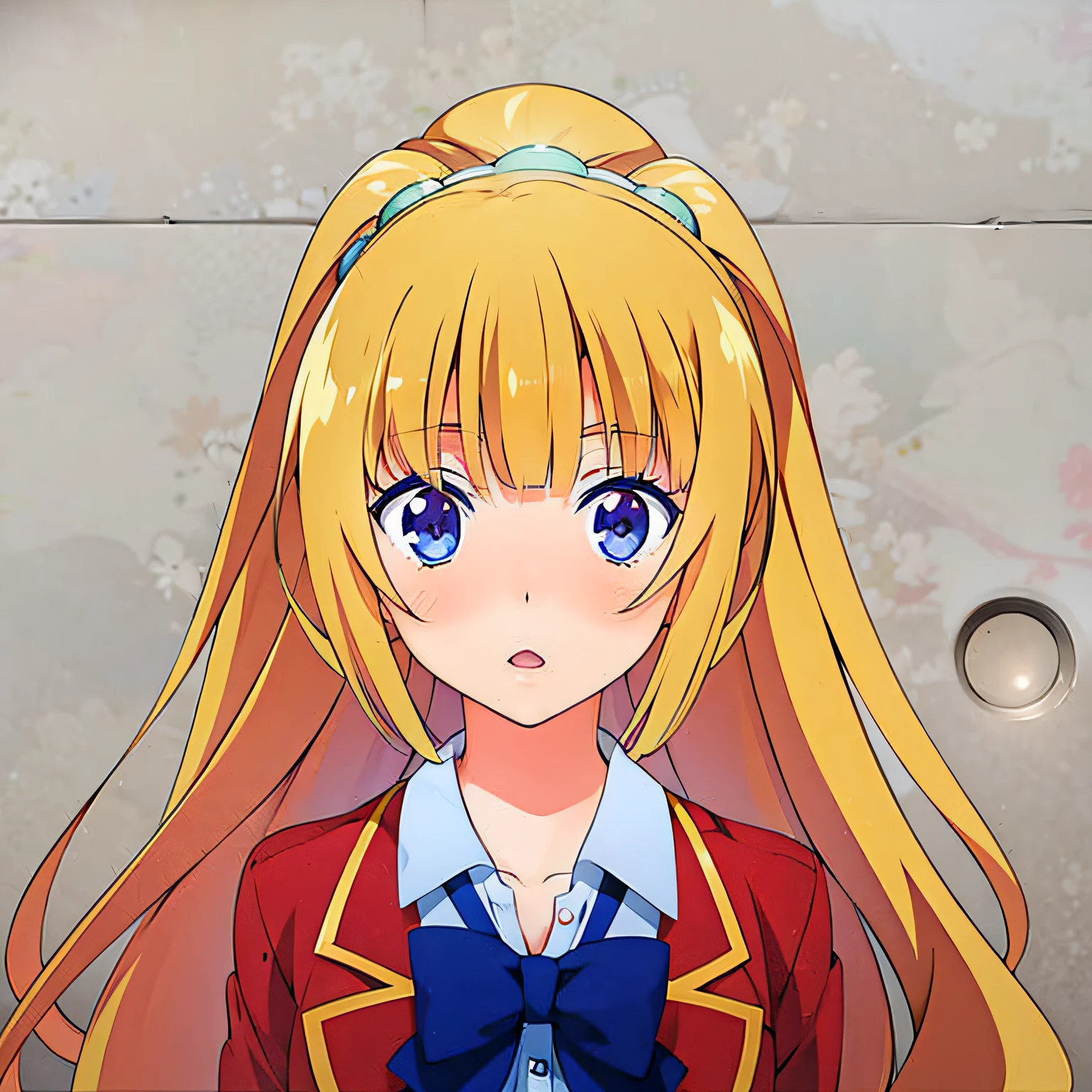 anime girl with long blonde hair and blue eyes in a red jacket, anime visual of a cute girl, anime visual of a young woman, anime best girl, anime moe artstyle, still from tv anime, anime portrait of shiina ringo, today's featured anime still, anime girl named lucy, anime hi-fructose, in the anime film best quality