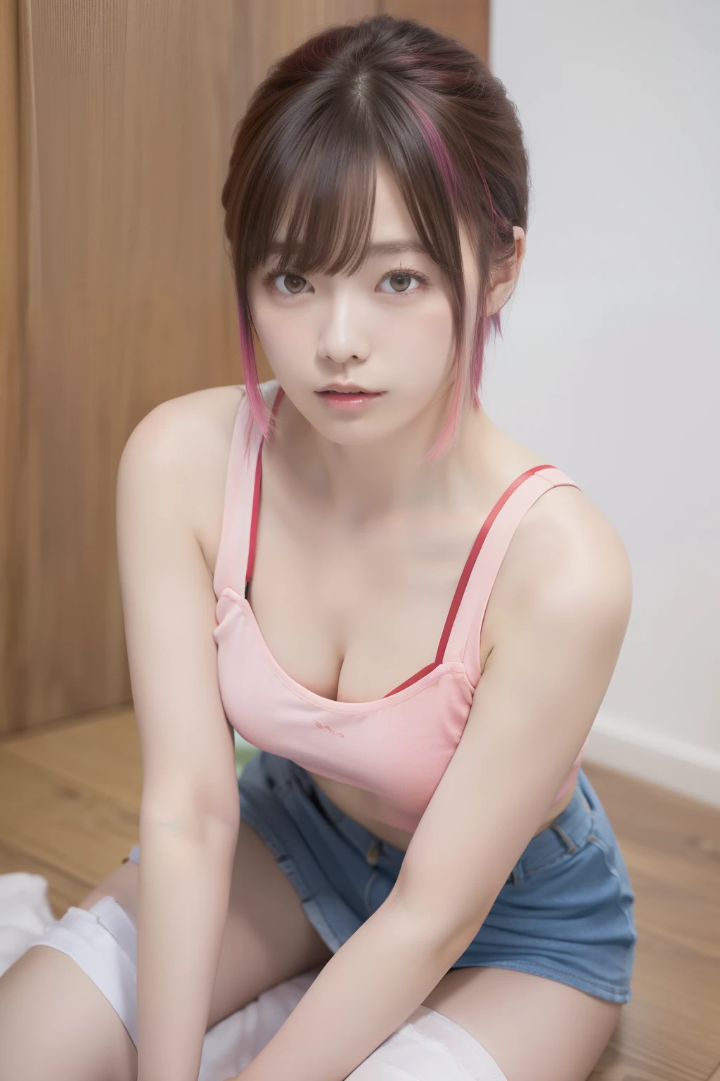 misty (pokemon misty), in hotel room, yandere, more detailed in hand, Fujifilm, Nikon, close-up, 16k, 8k, highres, best quality, award winning, high quality, high details, super detail, textured skin, anatomically correct, masterpiece