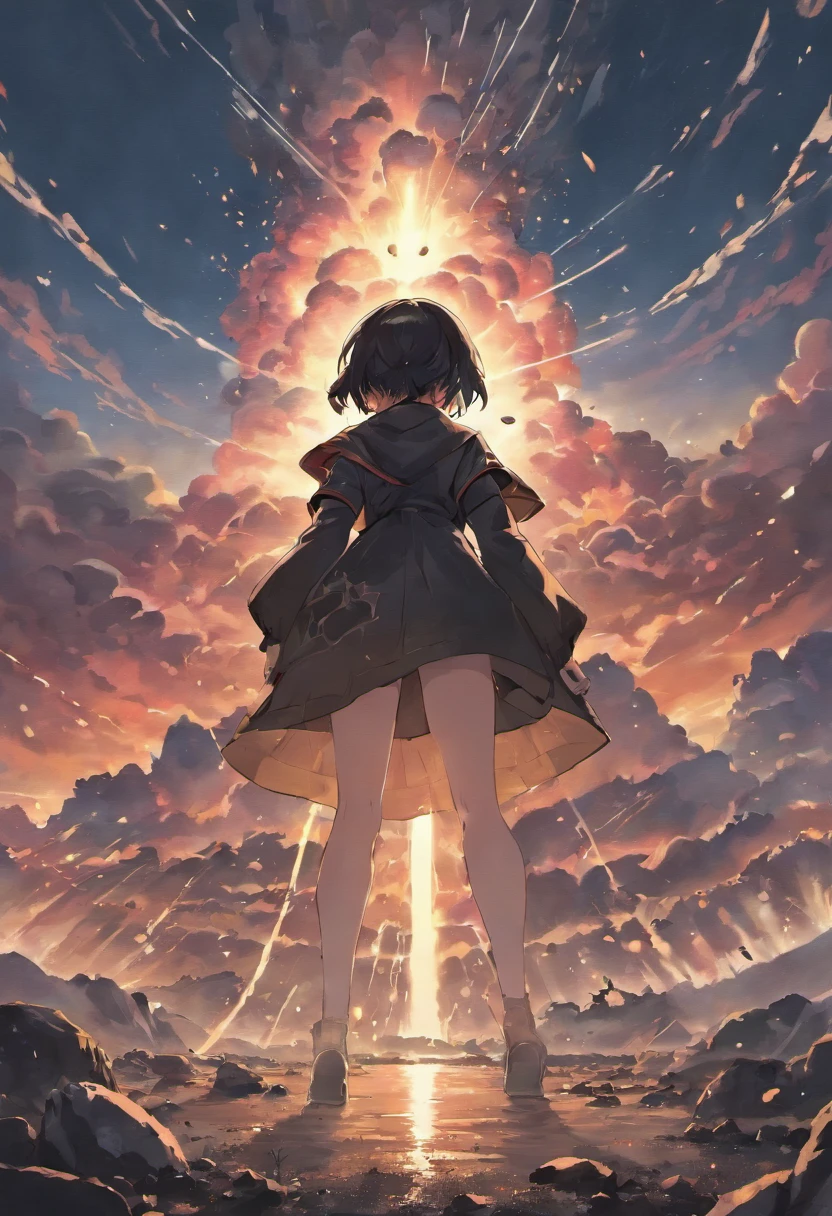 The atomic bomb exploded on the mountain. Fuji, A black-gray mushroom cloud is formed, Spectacular scenes, Stunning scenery, Realistic, Authentic textures, Ultra HD ultra high resolution, Beautiful photos taken by a professional camera, Octane rendering, voluminetric lighting, World-famous award-winning works, Unbeatable masterpiece