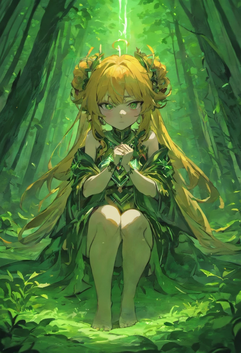 Anime girl, celtic, young adult, curvy, mature, braided hair, shaman, feral, covered in blood, crouched, bone jewellery, thretaning, midnight, forest background