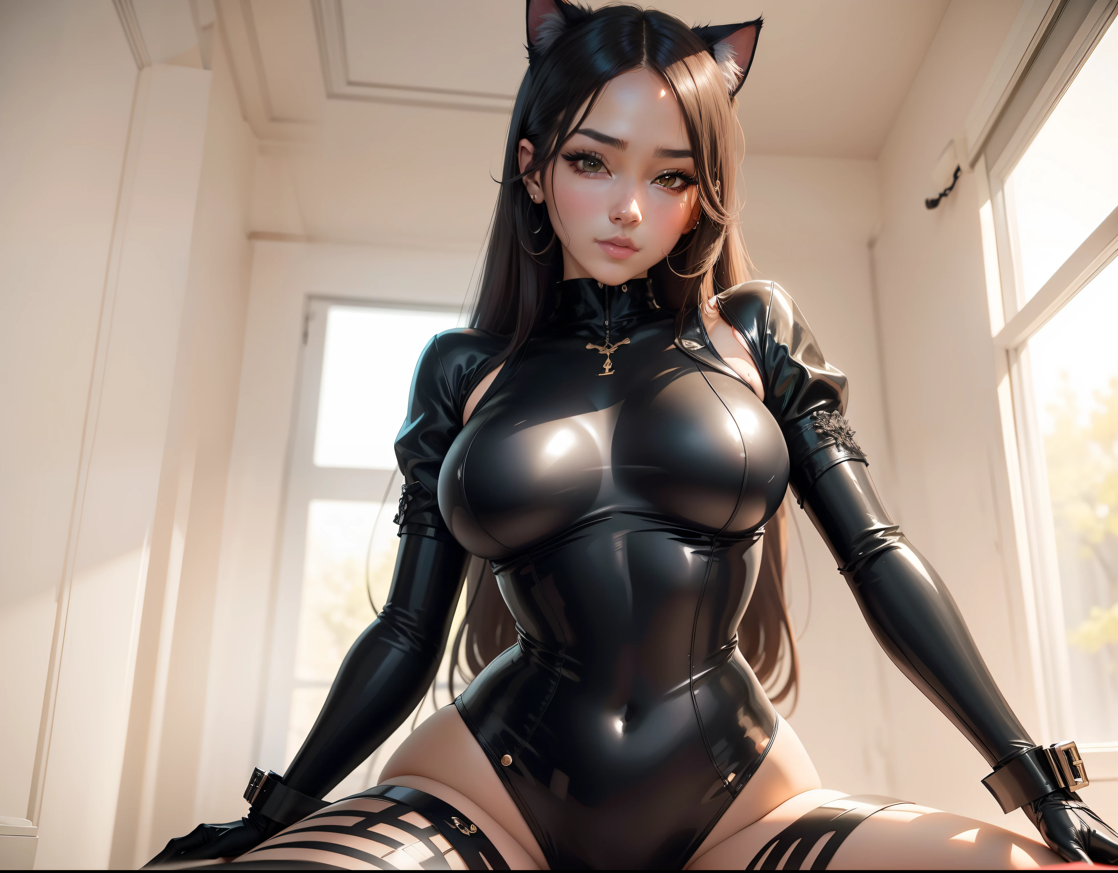 a close up of a woman in a cat suit posing for a picture, seductive anime girls, extremely detailed art germ, Model IG | Art germ, art-style, Fanart Meilleure ArtStation, Art germ on ArtStation Pixiv, beautiful and seductive anime woman, Art germ. anime illustration, Deviantart ArtStation CGSCOSIETY