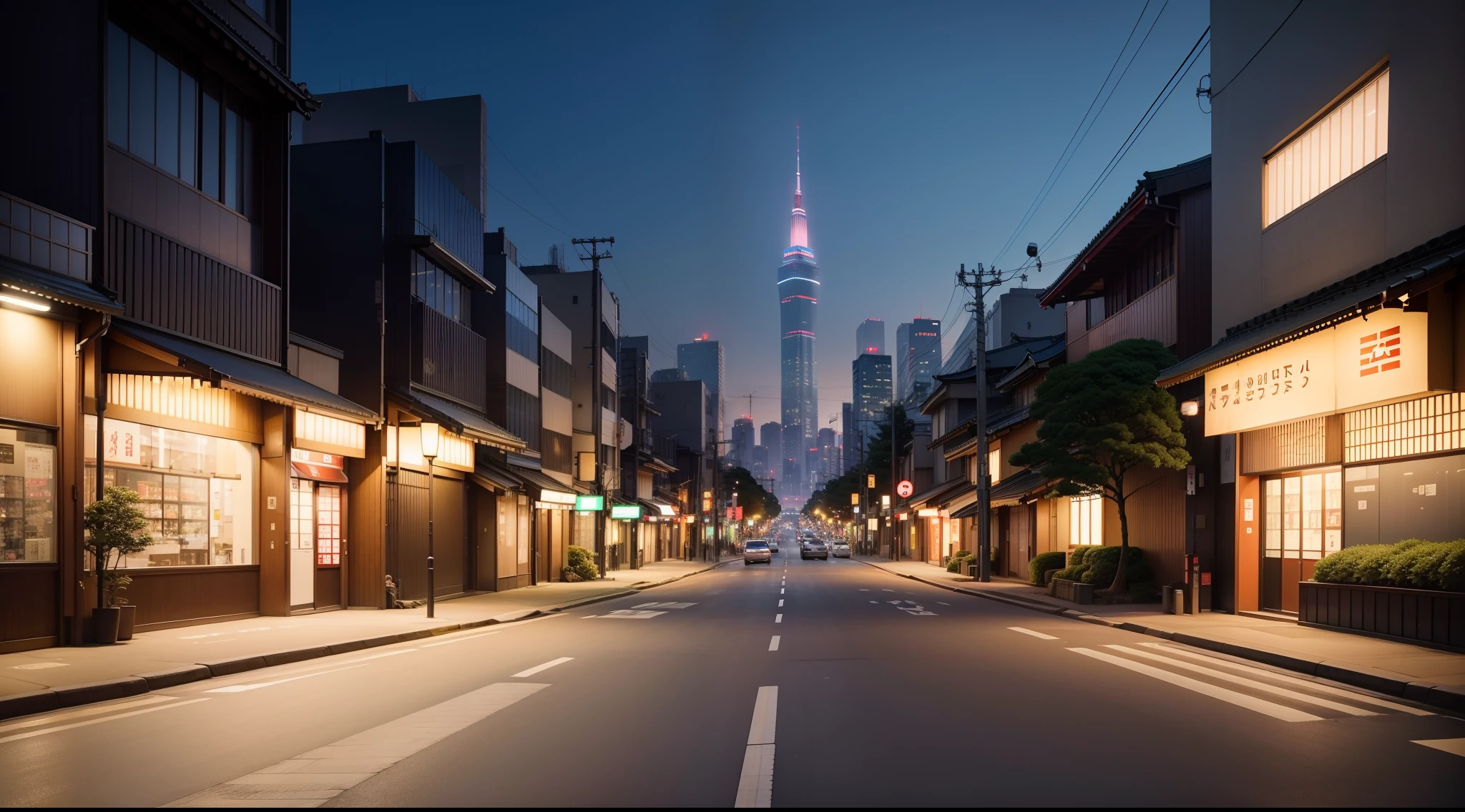 japanese downtown, tokyo streets, Tokyo street background, City Street、City of the Future、a park
