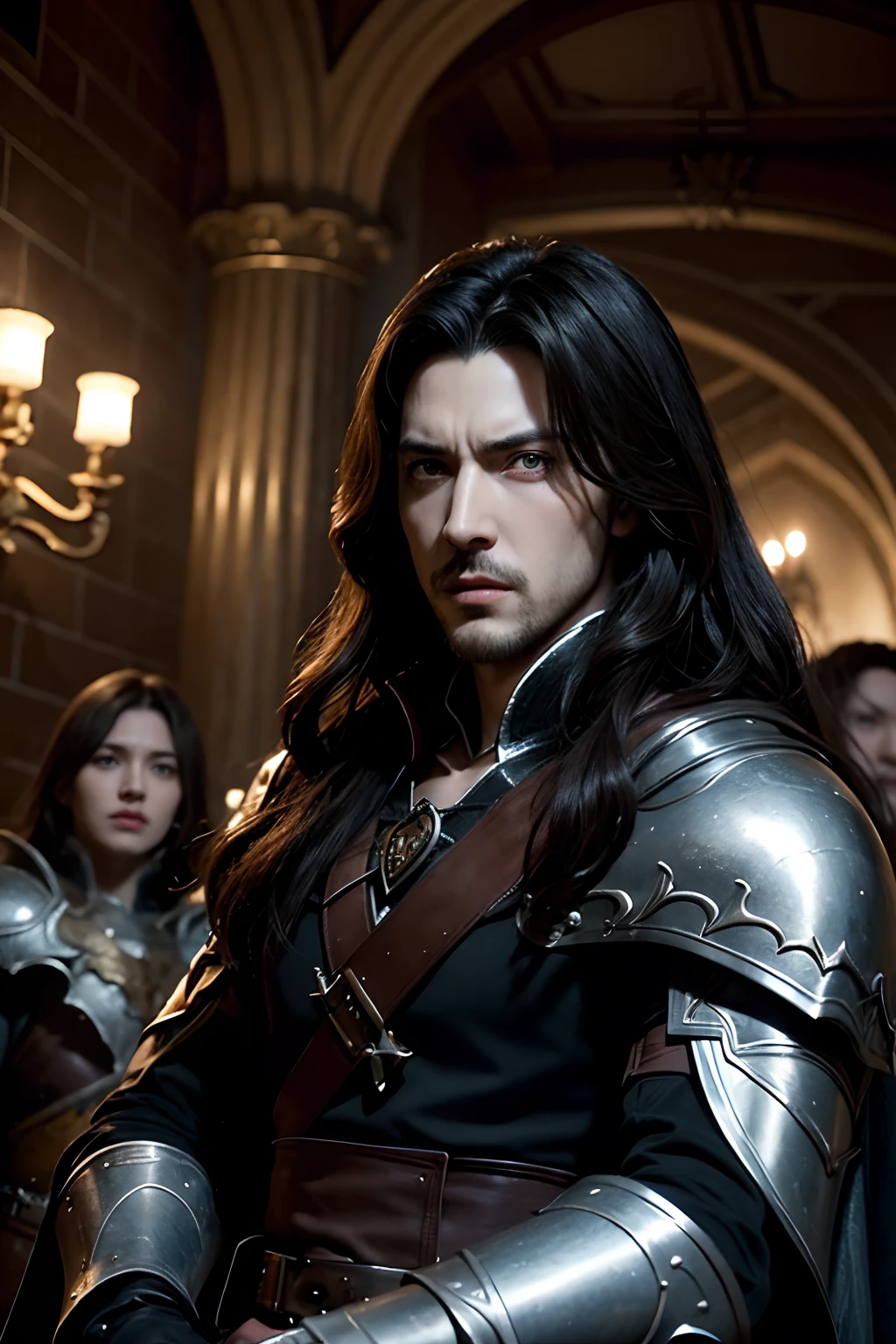 Castlevania Lord of the shadows hyper realistic super detailed Dynamic shot master piece scene cinématique scènes movie Epic Legendary Lord Dracula leading troops army of demons to battle War hyper realistic super detailed Very detailed faces