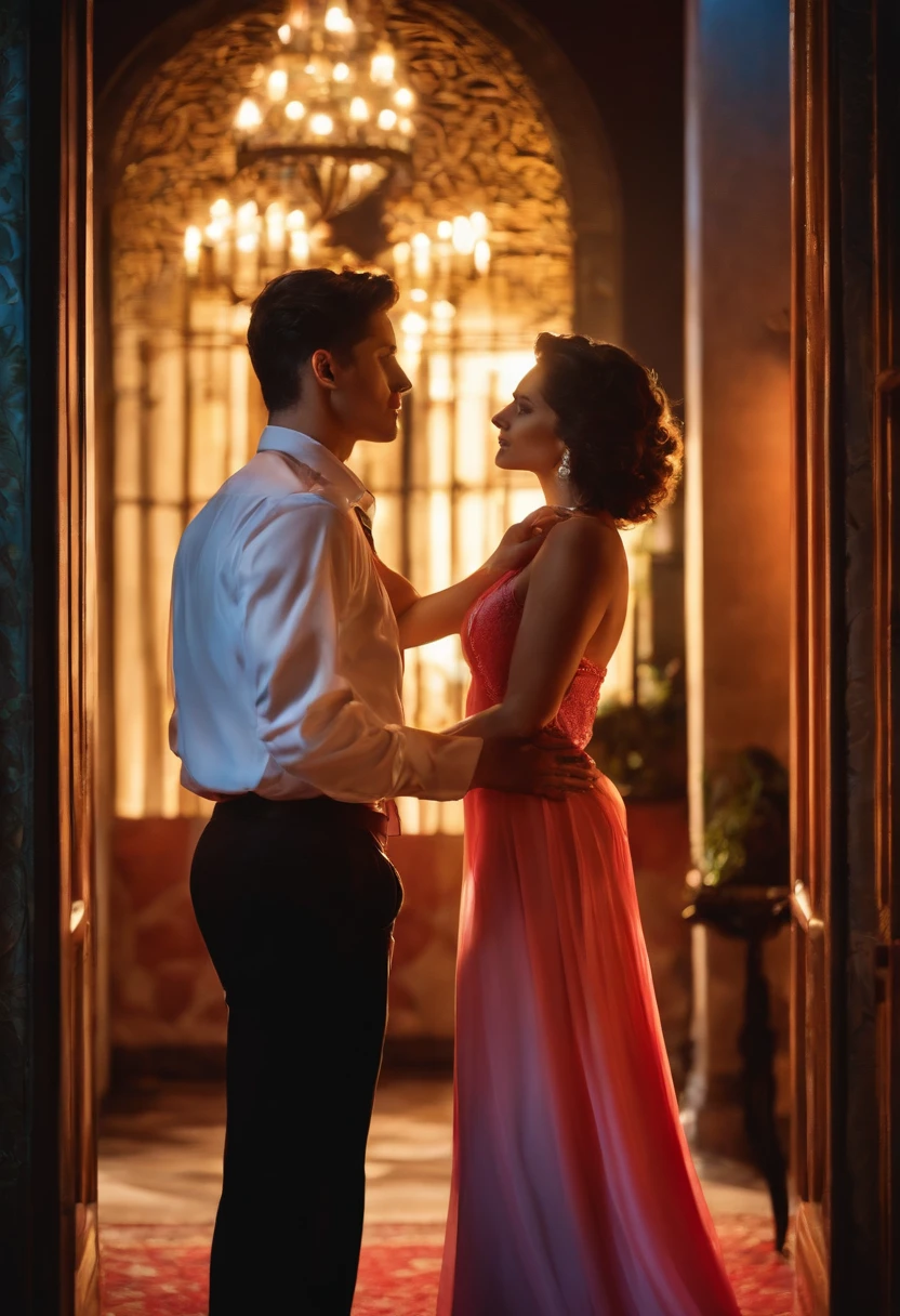 Beautiful man beautiful woman having sex、Standing Back