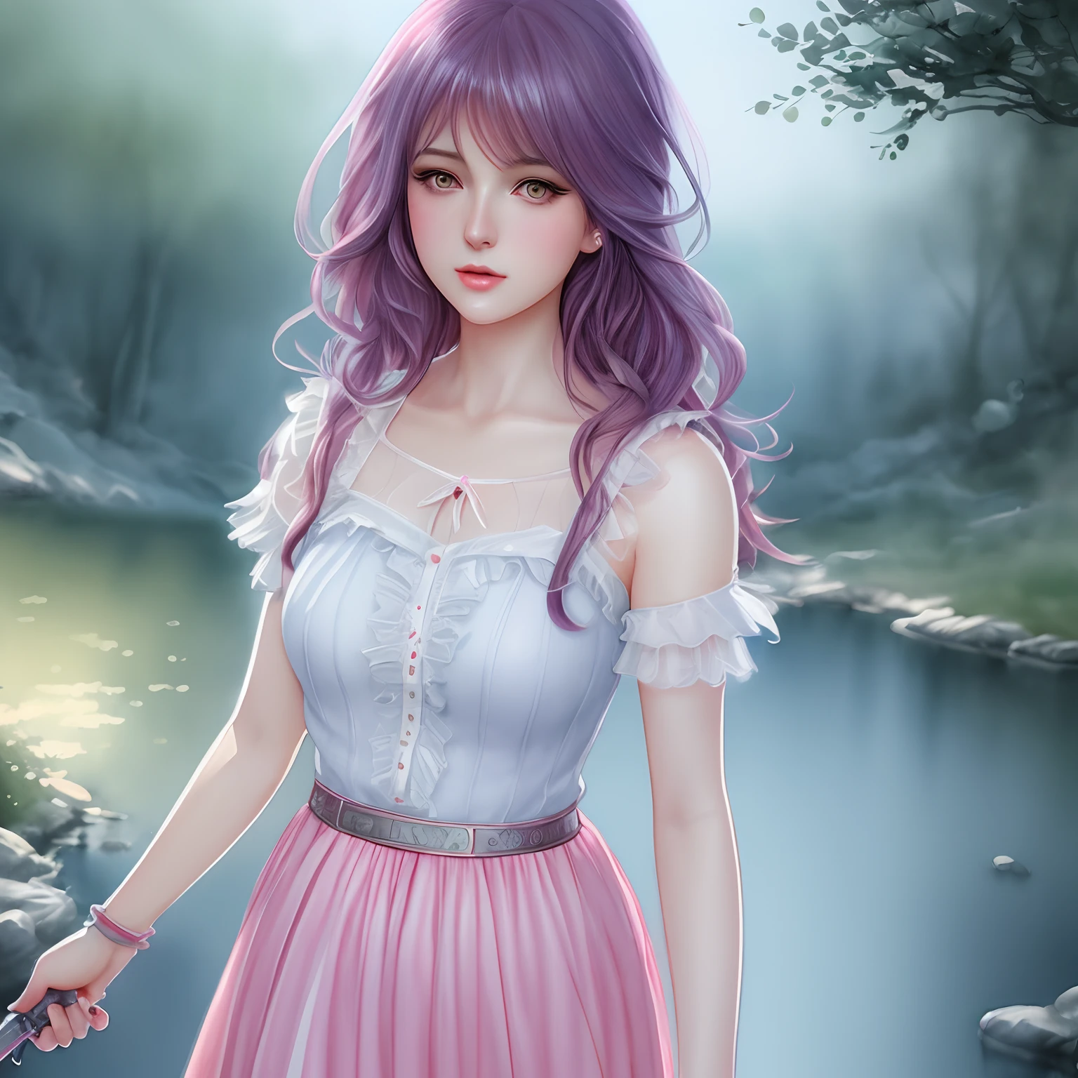 Girl Ultra Realism Anime Art Concept Cartoon Art Concept WLOP Intricately Detailed Magic 8k Unreal Engine Vintage Aesthetic Retro Vintage Style HD Watercolor Olga Schwarzlus Vetranano Bikova Fine Art Soft Watercolor Extreme Detail Digital Art 4k Ultra HD